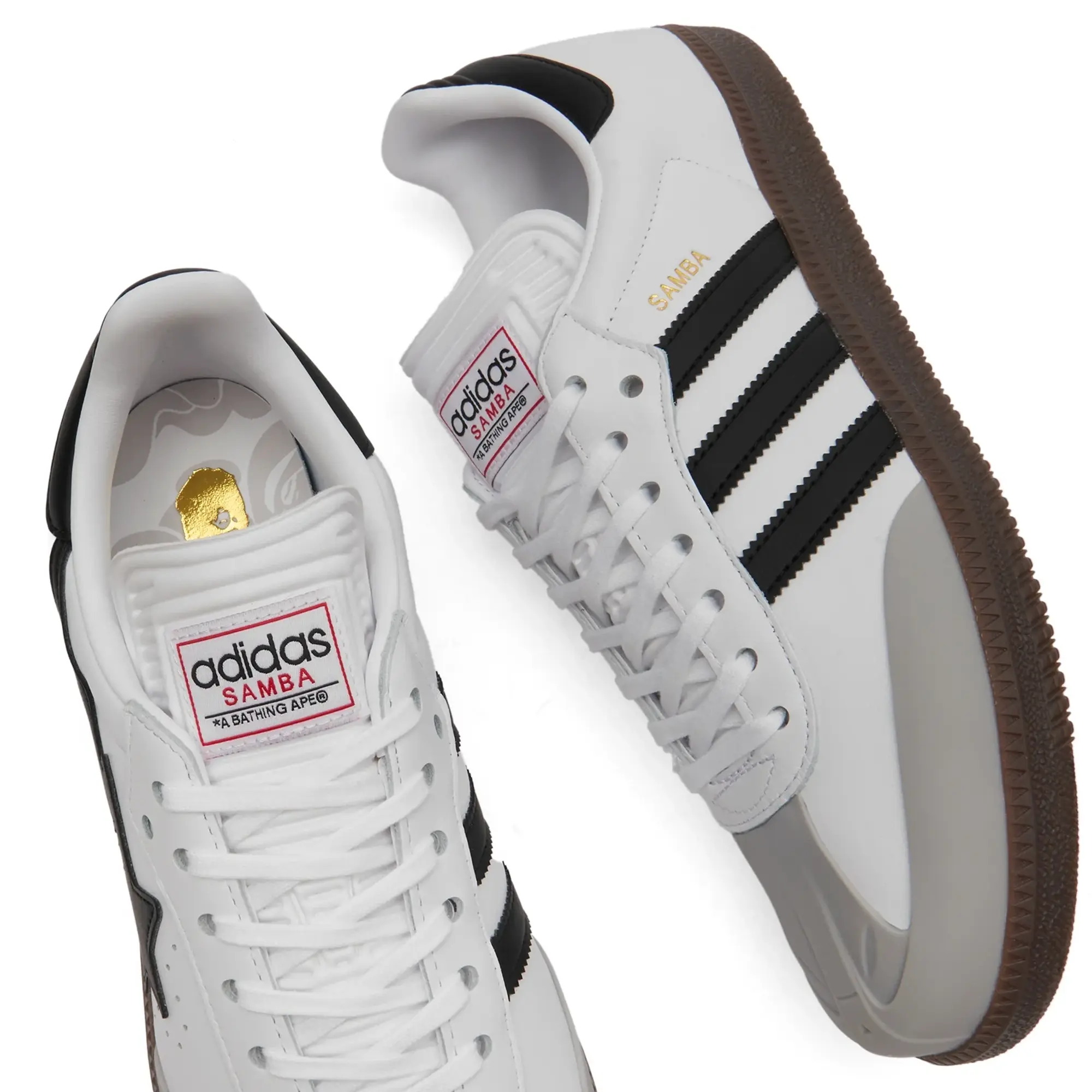 Adidas Men's x BAPE Samba Sneaker White/Core Black/Gum
