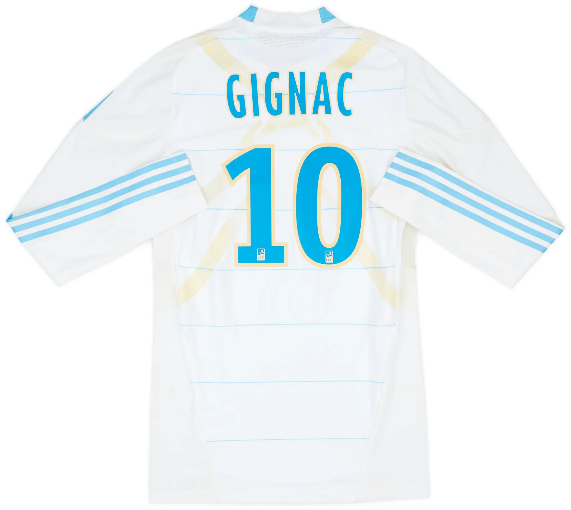 2010-11 Olympique Marseille Player Issue TechFit Home L/S Shirt Gignac #10 - 6/10 - (L)