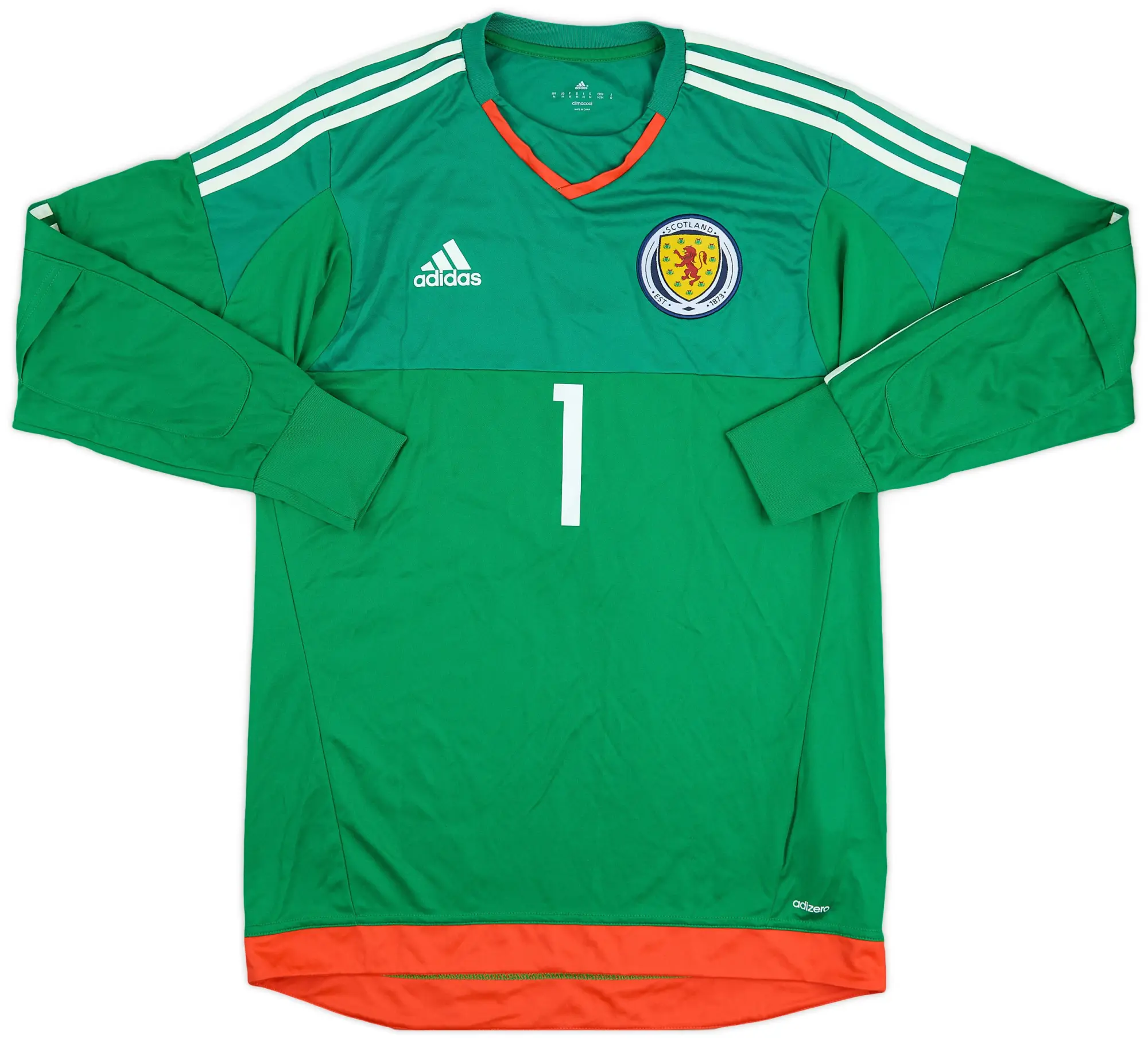 adidas Scotland Mens LS Goalkeeper Home Shirt 2016
