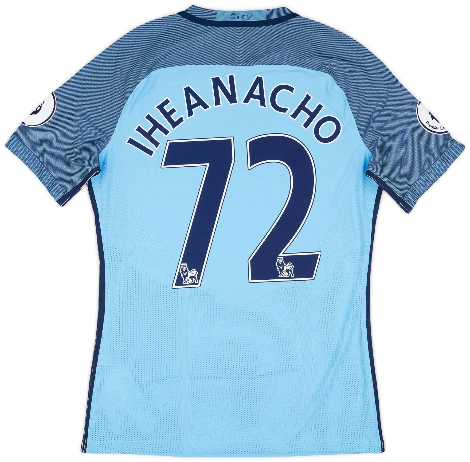 2016-17 Manchester City Match Issue Home Shirt Iheanacho #72