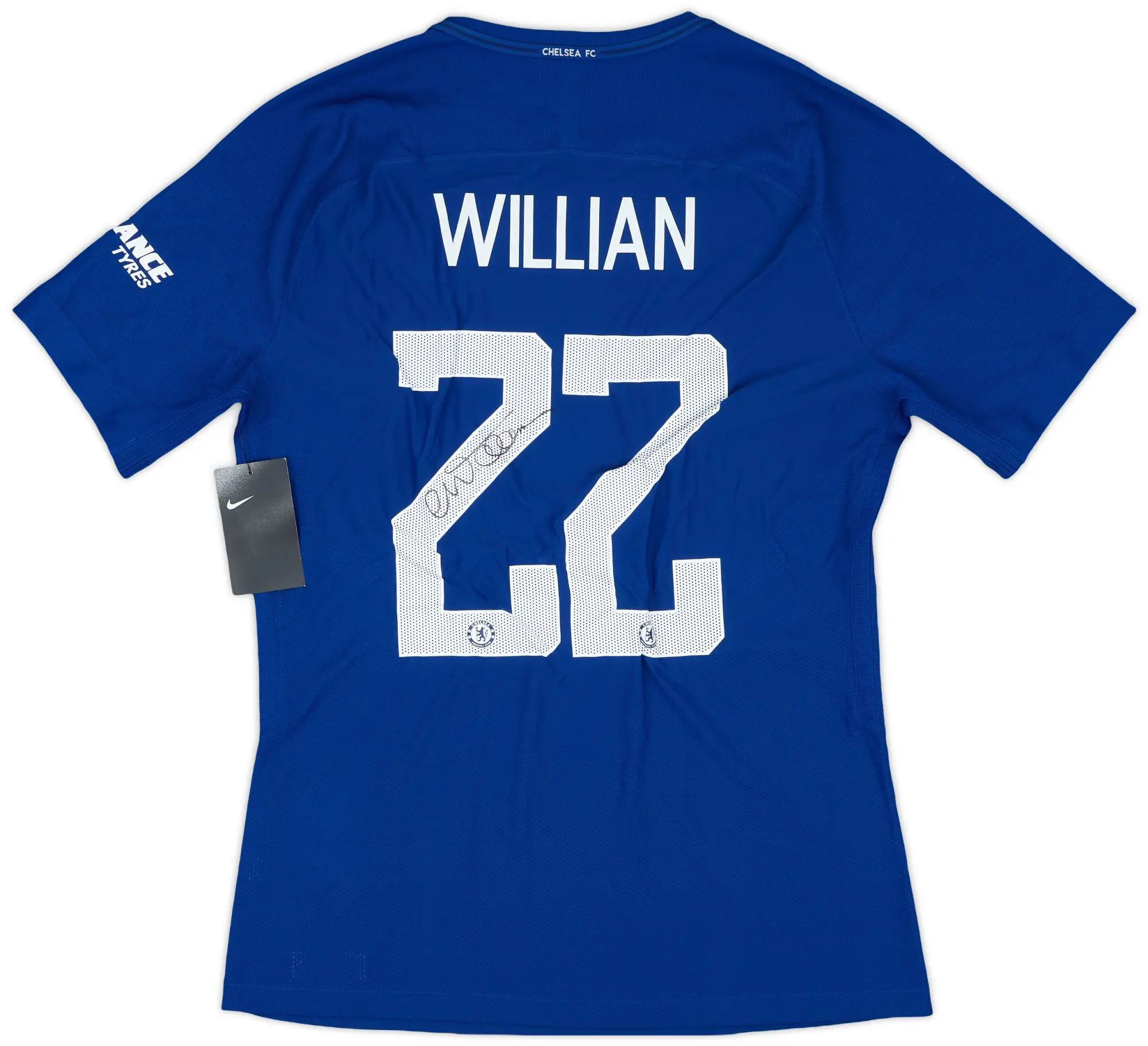 2017-18 Chelsea Player Issue Signed Home Shirt Willian #22