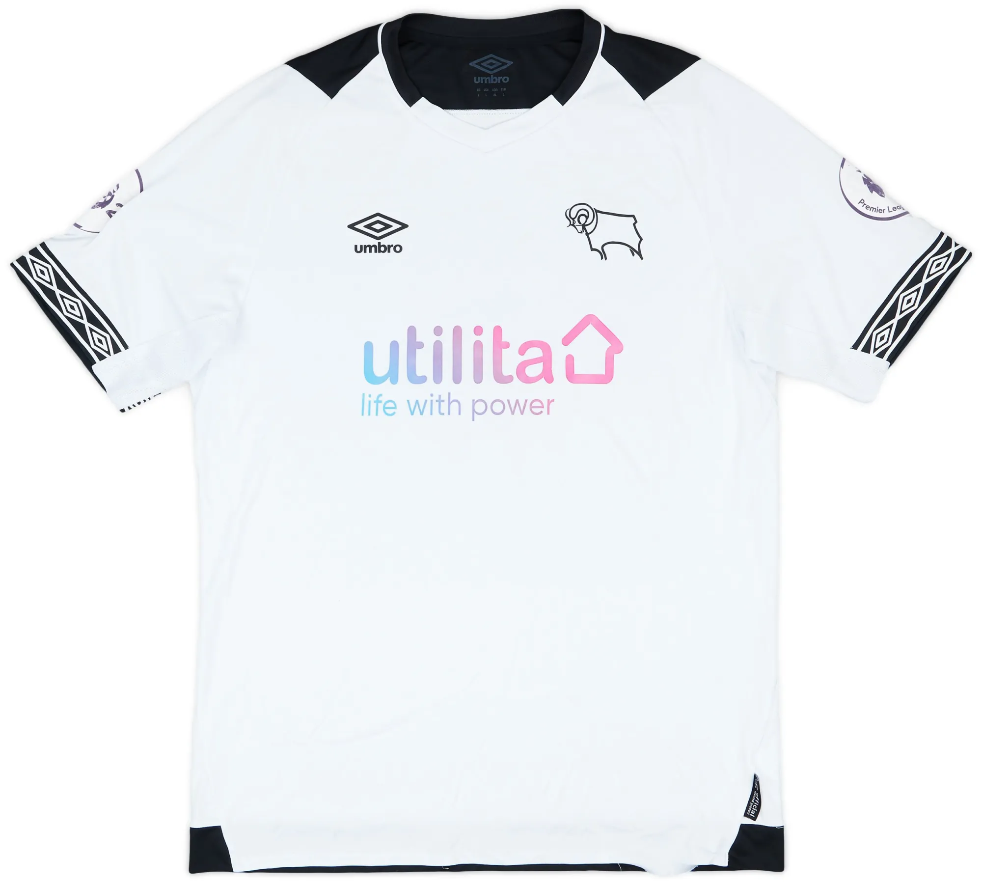 Umbro Derby County Mens SS Player Issue Home Shirt 2018/19