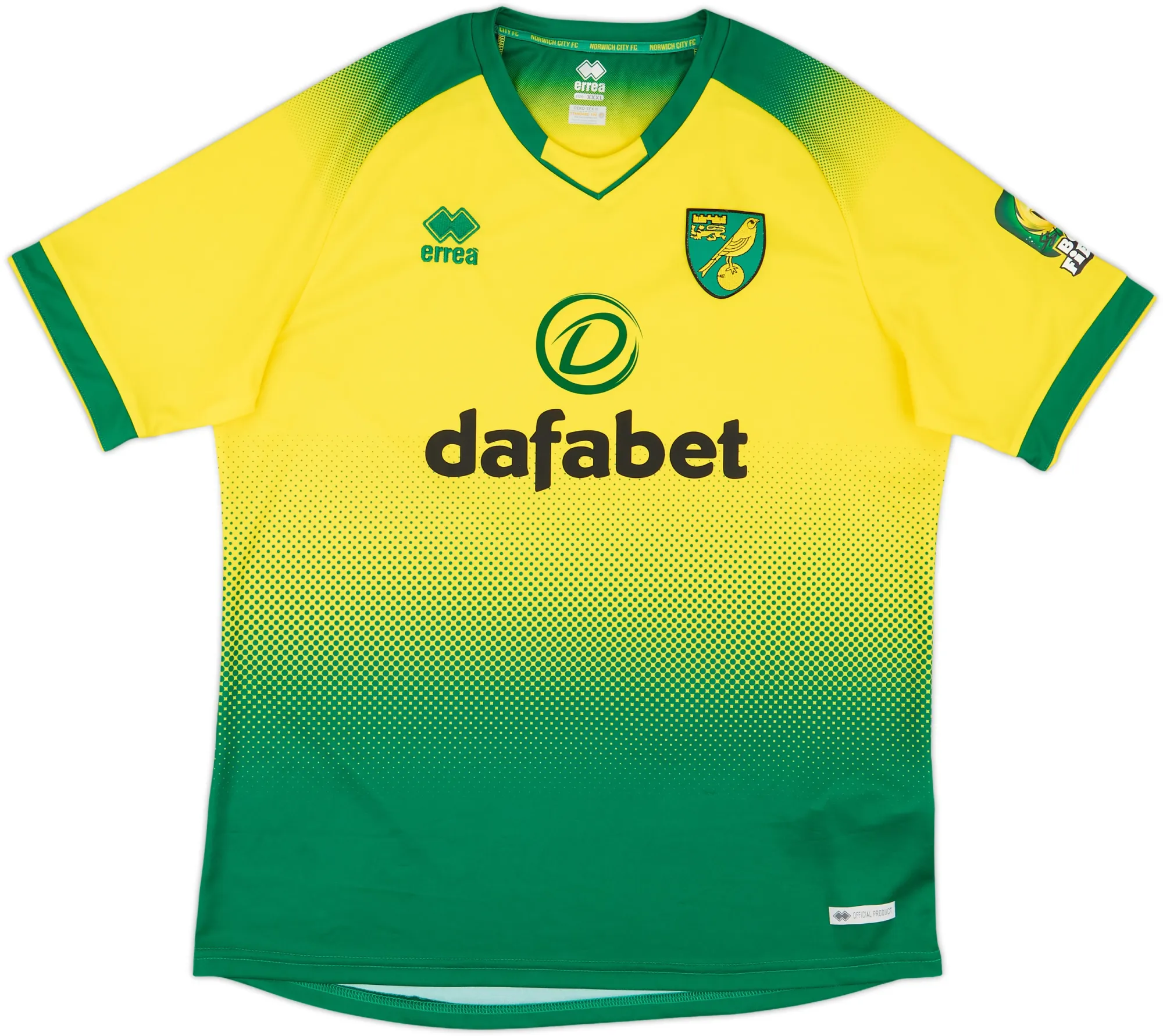 Errea Norwich City Mens SS Home Shirt 2019/20