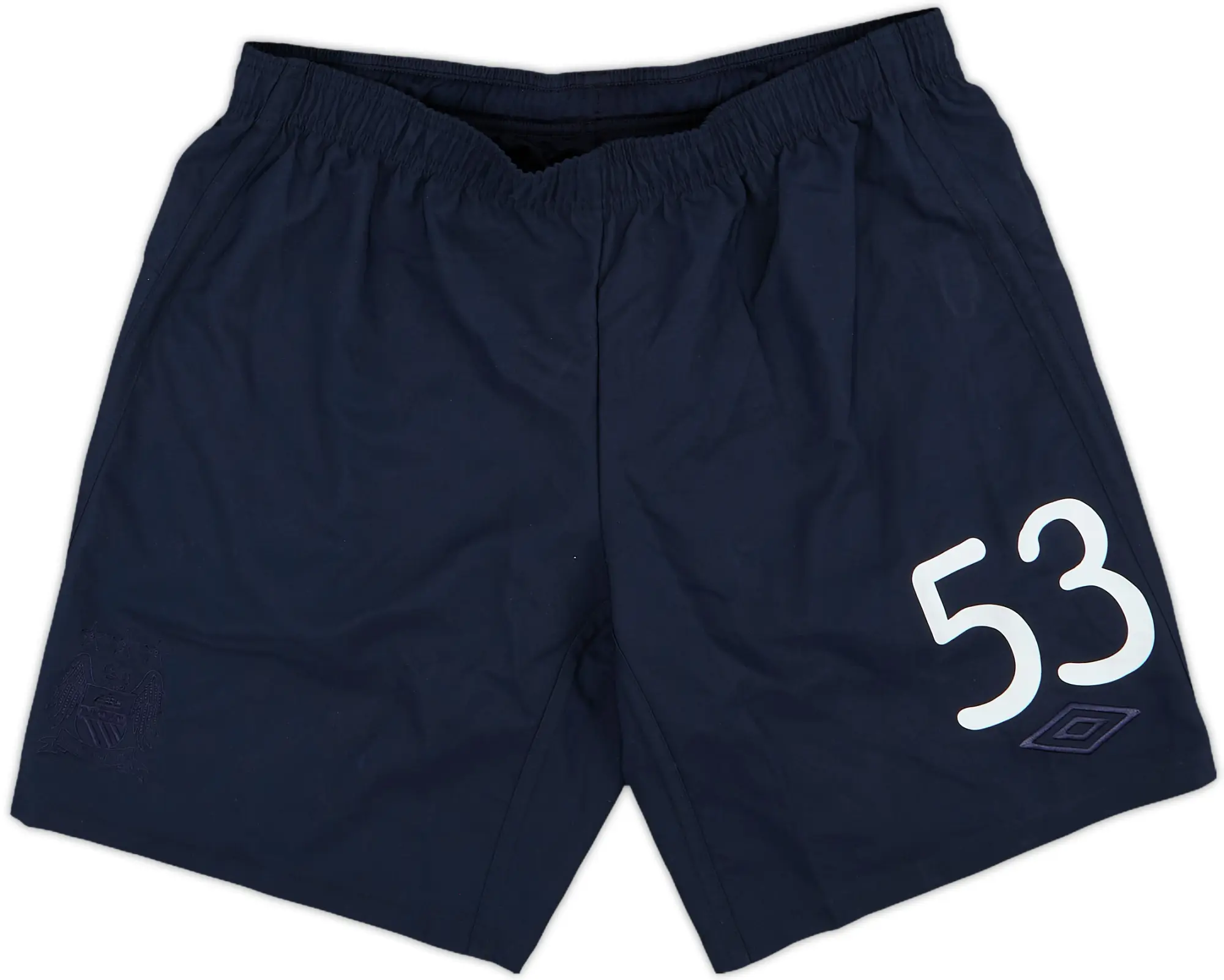 2013-14 Manchester City Umbro Player Issue Training Shorts #53 - 9/10 - (L)