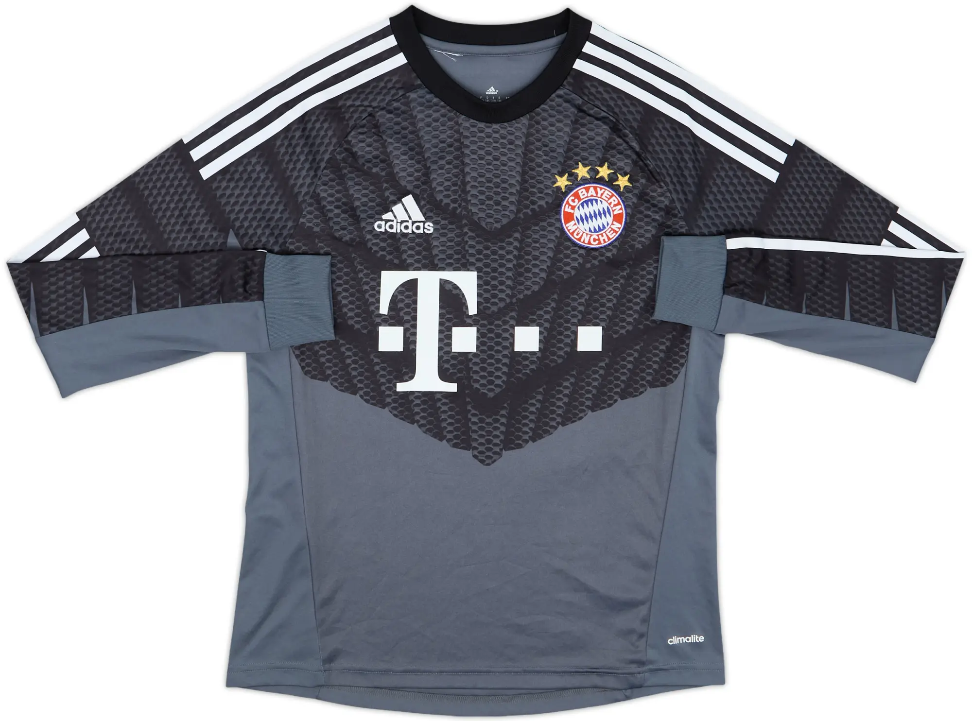 adidas Bayern Munich Boys LS Goalkeeper Home Shirt 2014/15