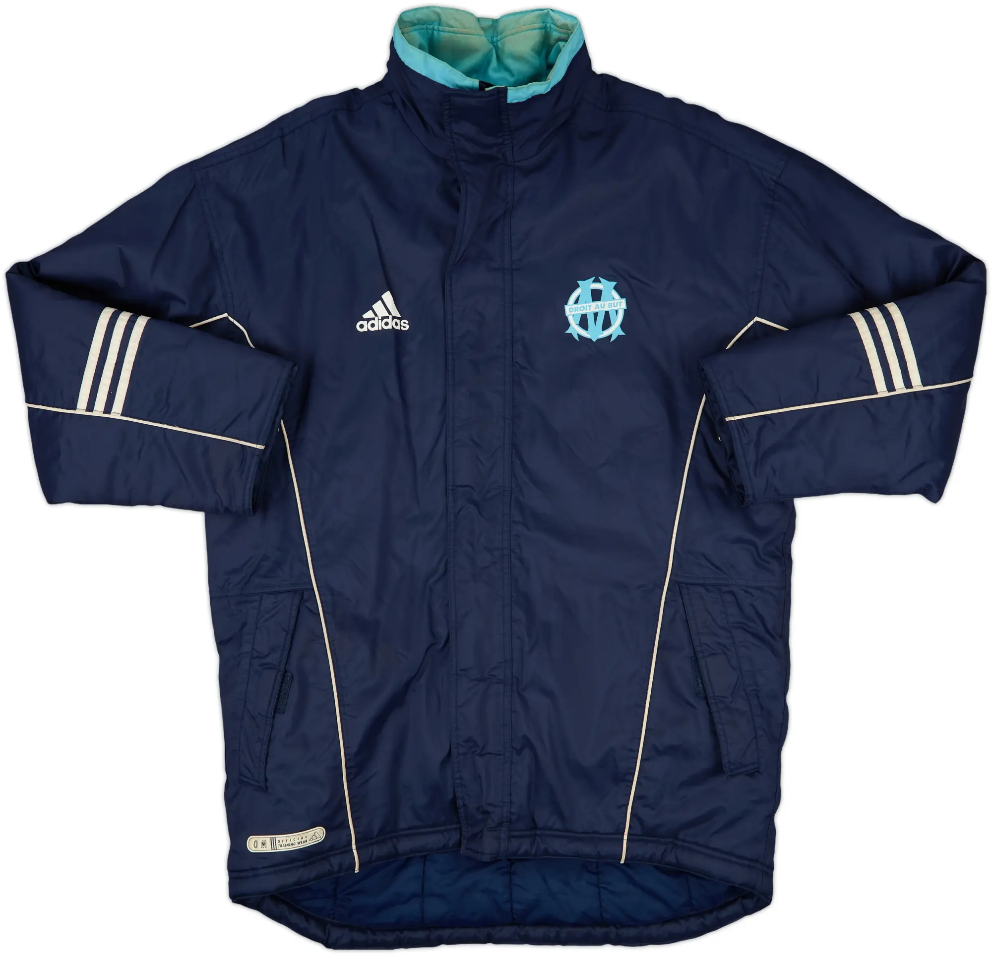 2000-01 Olympique Marseille adidas Padded Bench Coat - 5/10 - (M/L)