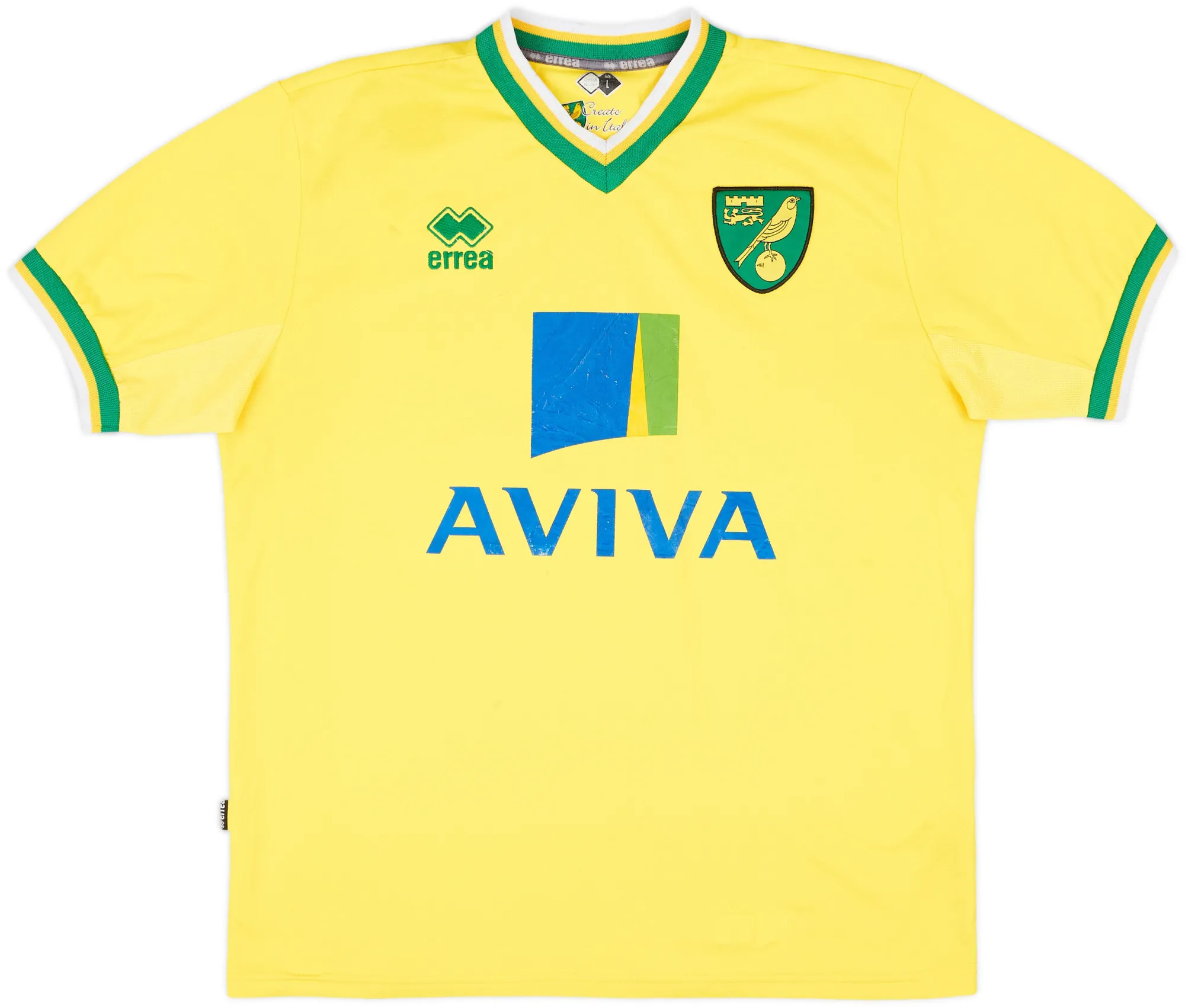 Errea Norwich City Mens SS Home Shirt 2011/12