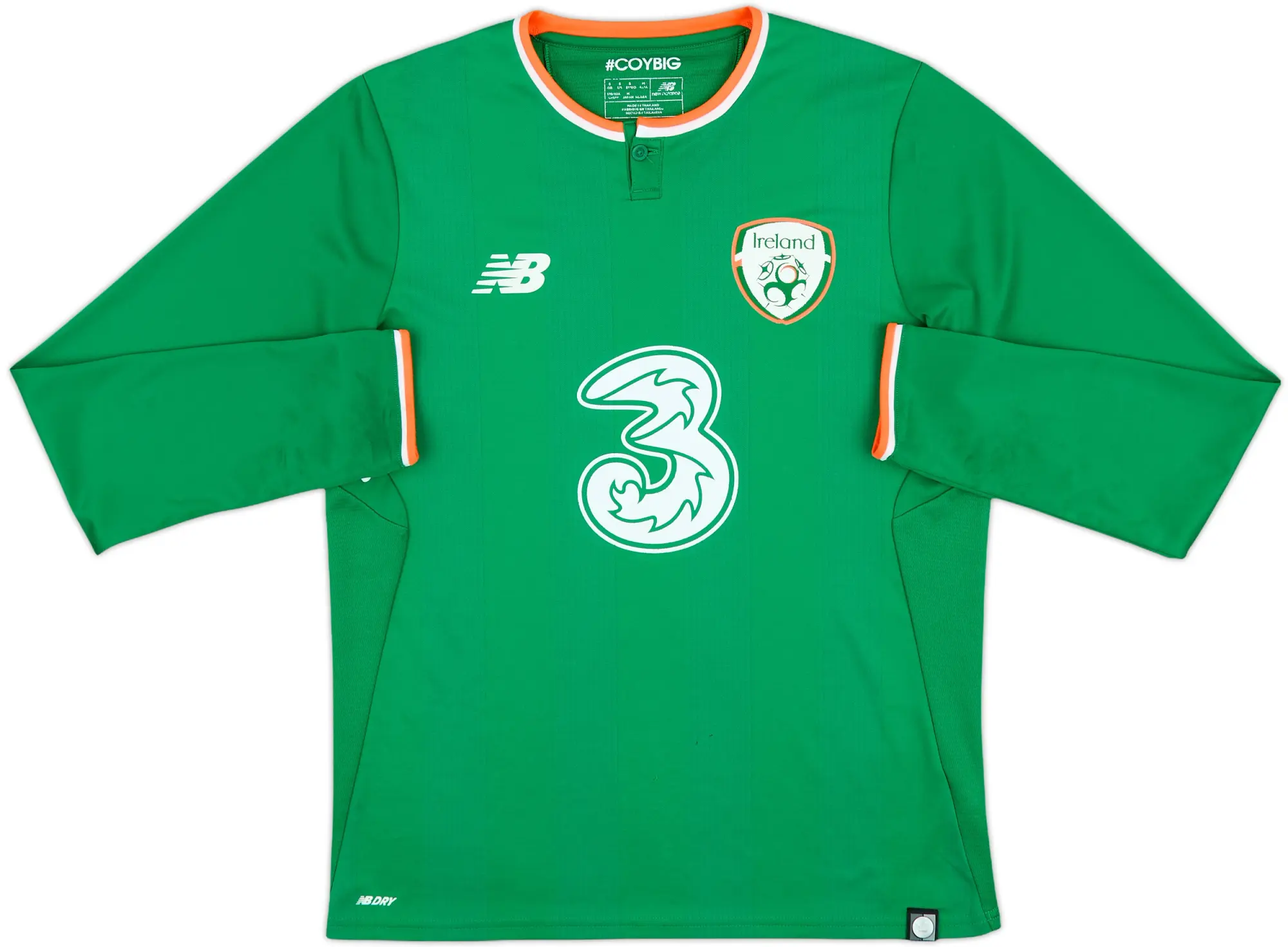 2017-18 Ireland Home L/S Shirt - 7/10 - (S)