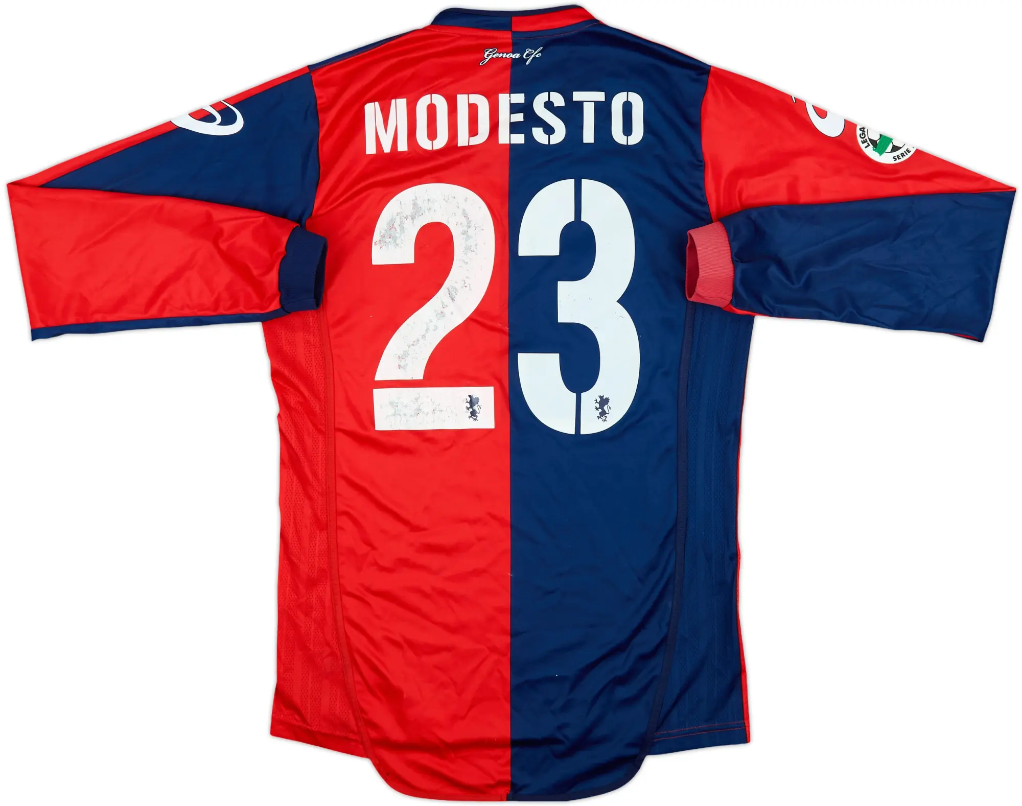 2008-09 Genoa Match Issue Home L/S Shirt Modesto #23
