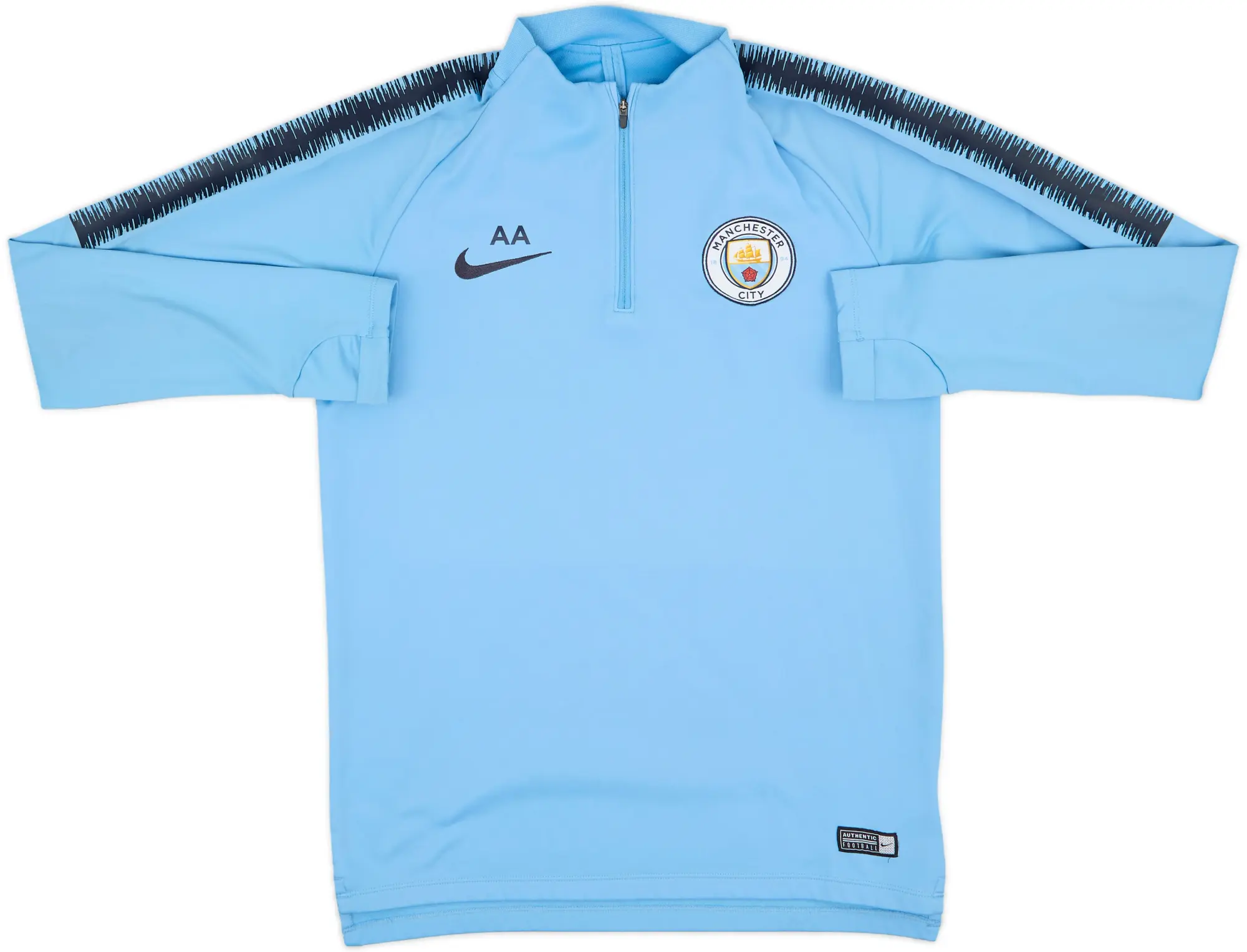 2018-19 Manchester City Nike Staff Issue 1/4 Zip Drill Top - 9/10 - (M)