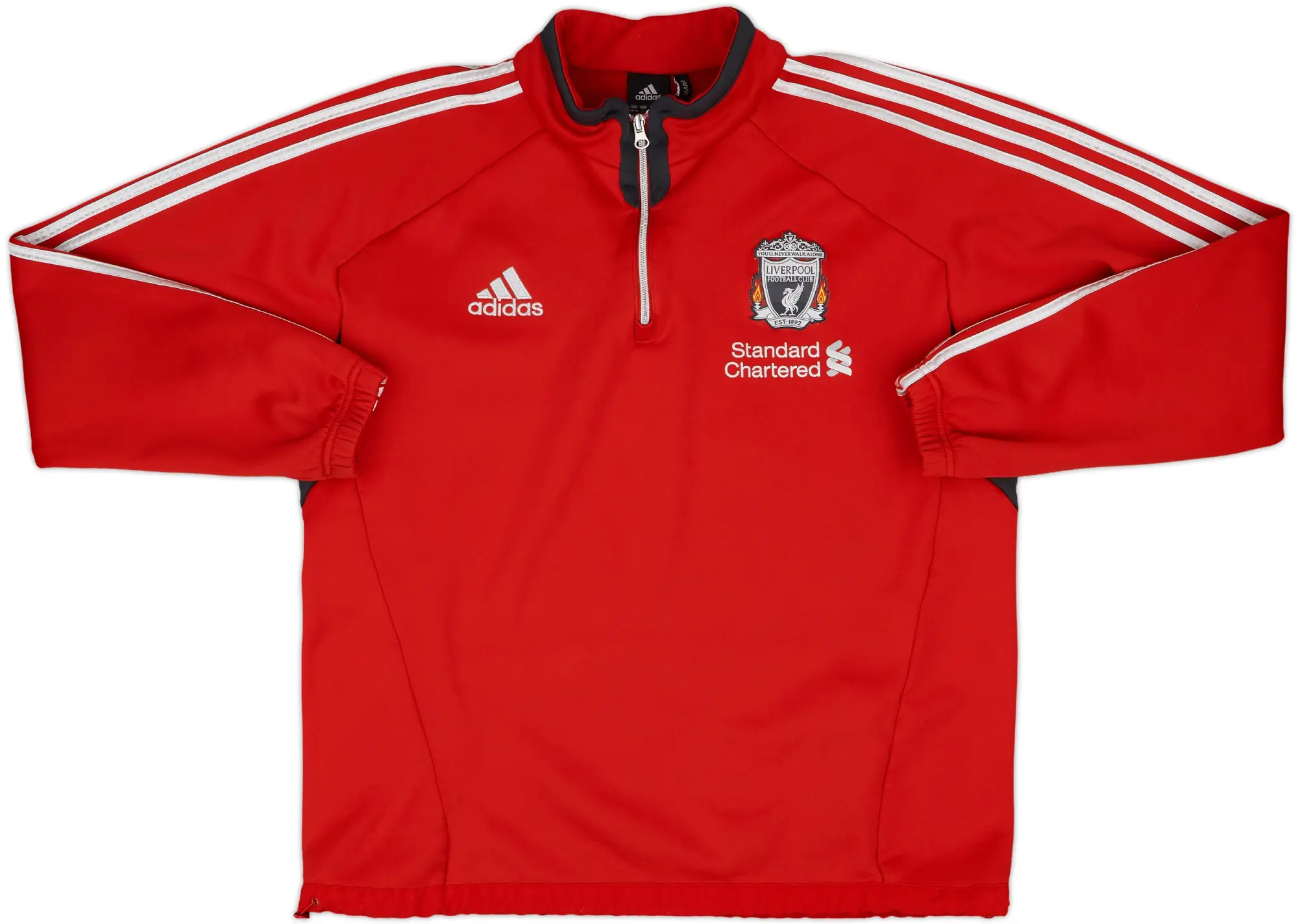 2011-12 Liverpool adidas 1/4 Zip Drill Top - 8/10 - (L/XL)