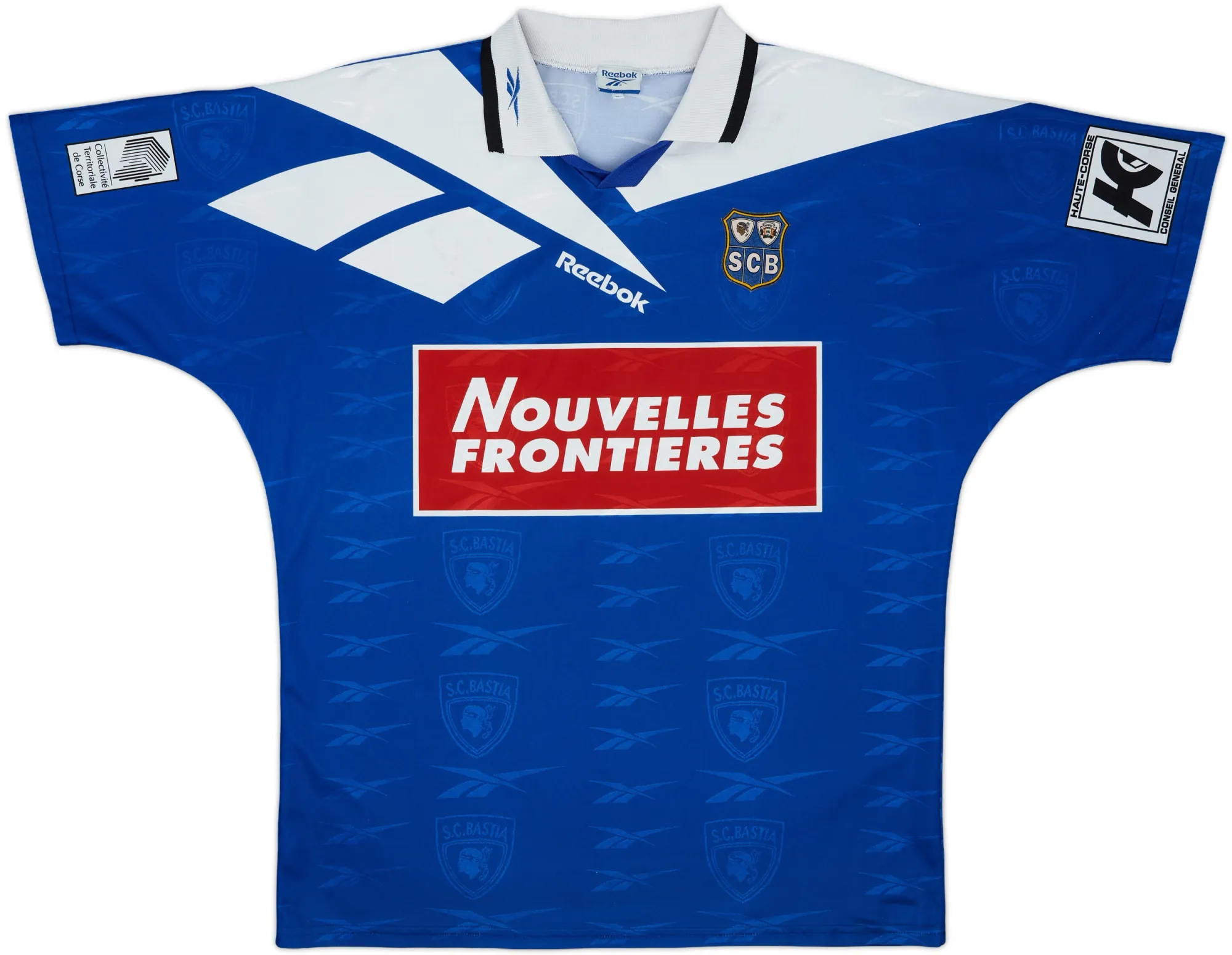 Reebok Bastia Mens SS Home Shirt 1995/96