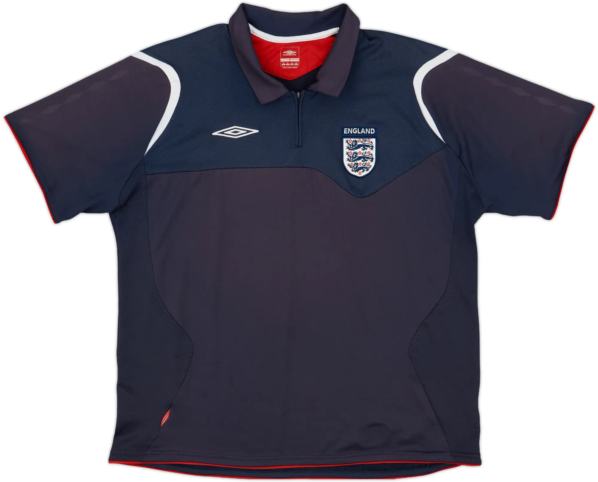 2004-05 England Umbro 1/4 Zip Polo Shirt - 7/10 - (XL)