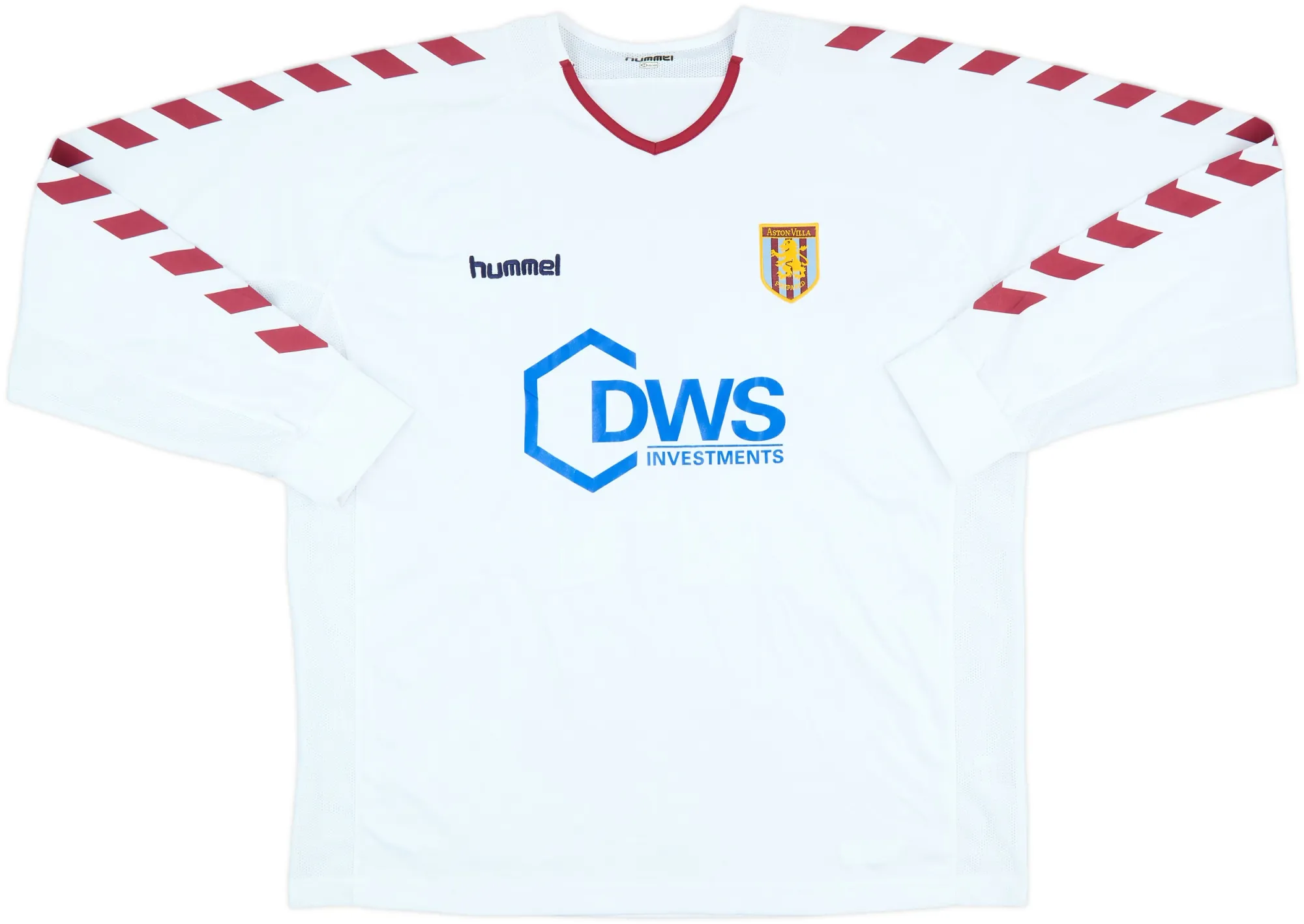 Hummel Aston Villa Mens LS Player Issue Away Shirt 2004/05