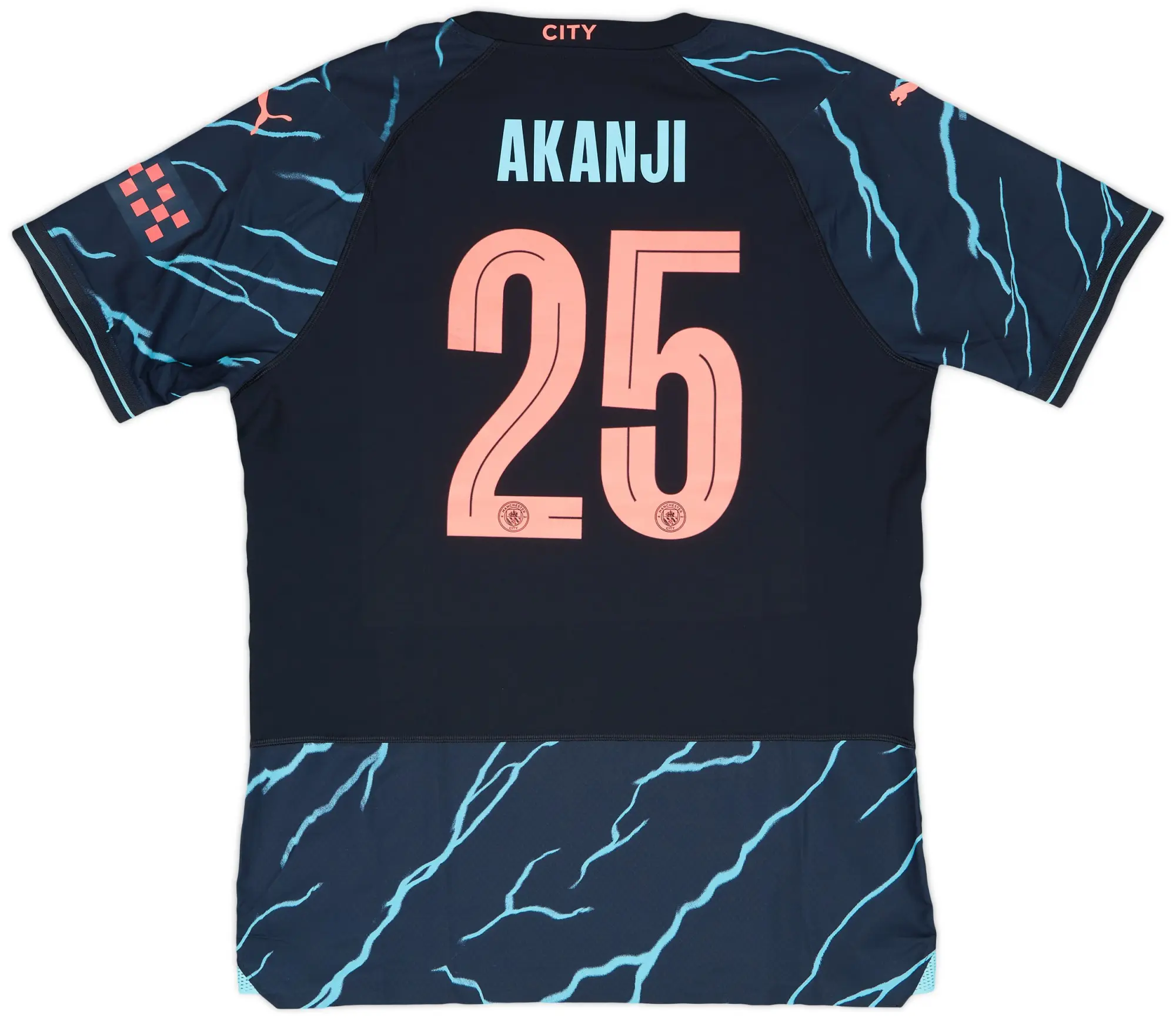 2023-24 Manchester City Match Issue FA Cup Third Shirt Akanji #25