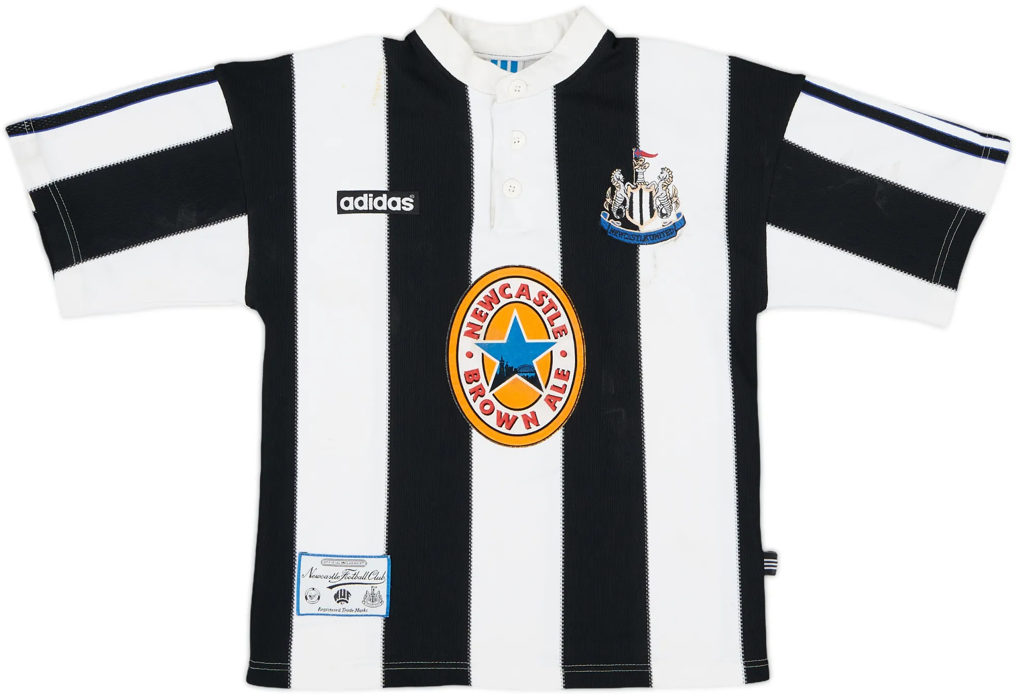 adidas Newcastle United Boys SS Home Shirt 1995/97
