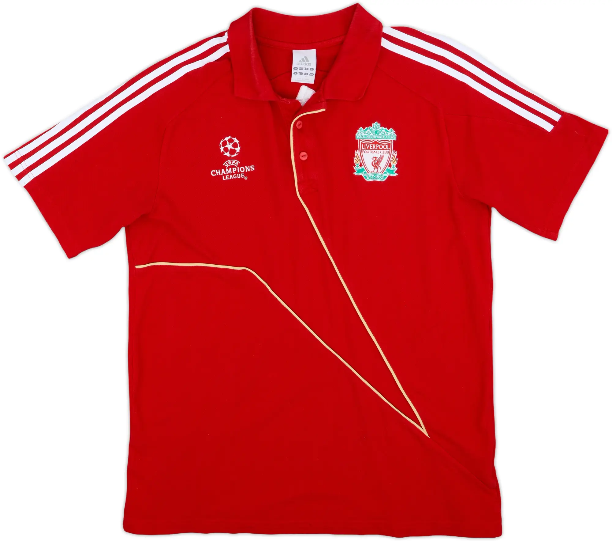 2009-10 Liverpool adidas Champions League Polo Shirt - 8/10 - (L)