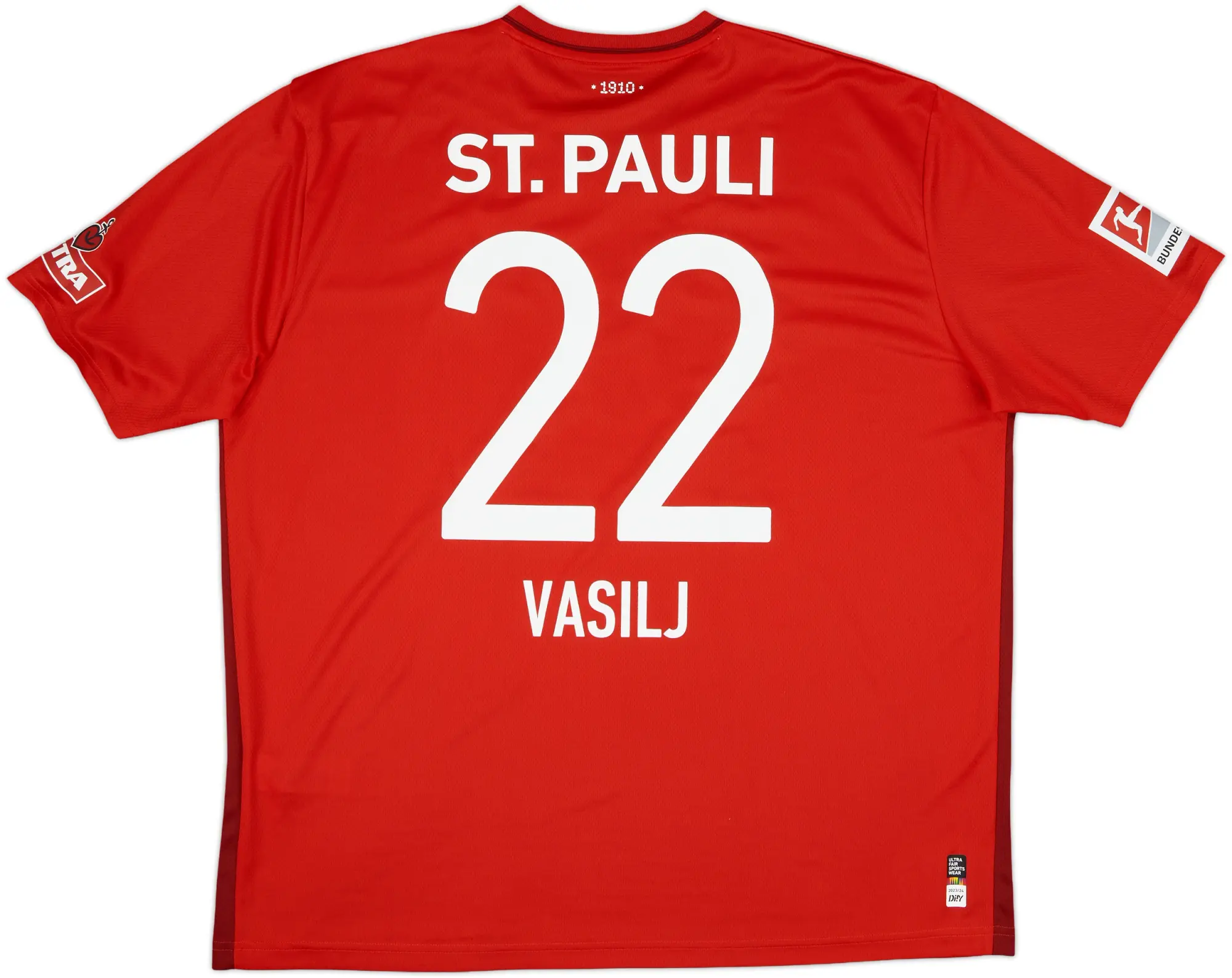 2023-24 St. Pauli GK S/S Shirt Vasilj #22 - 10/10 - (3XL)