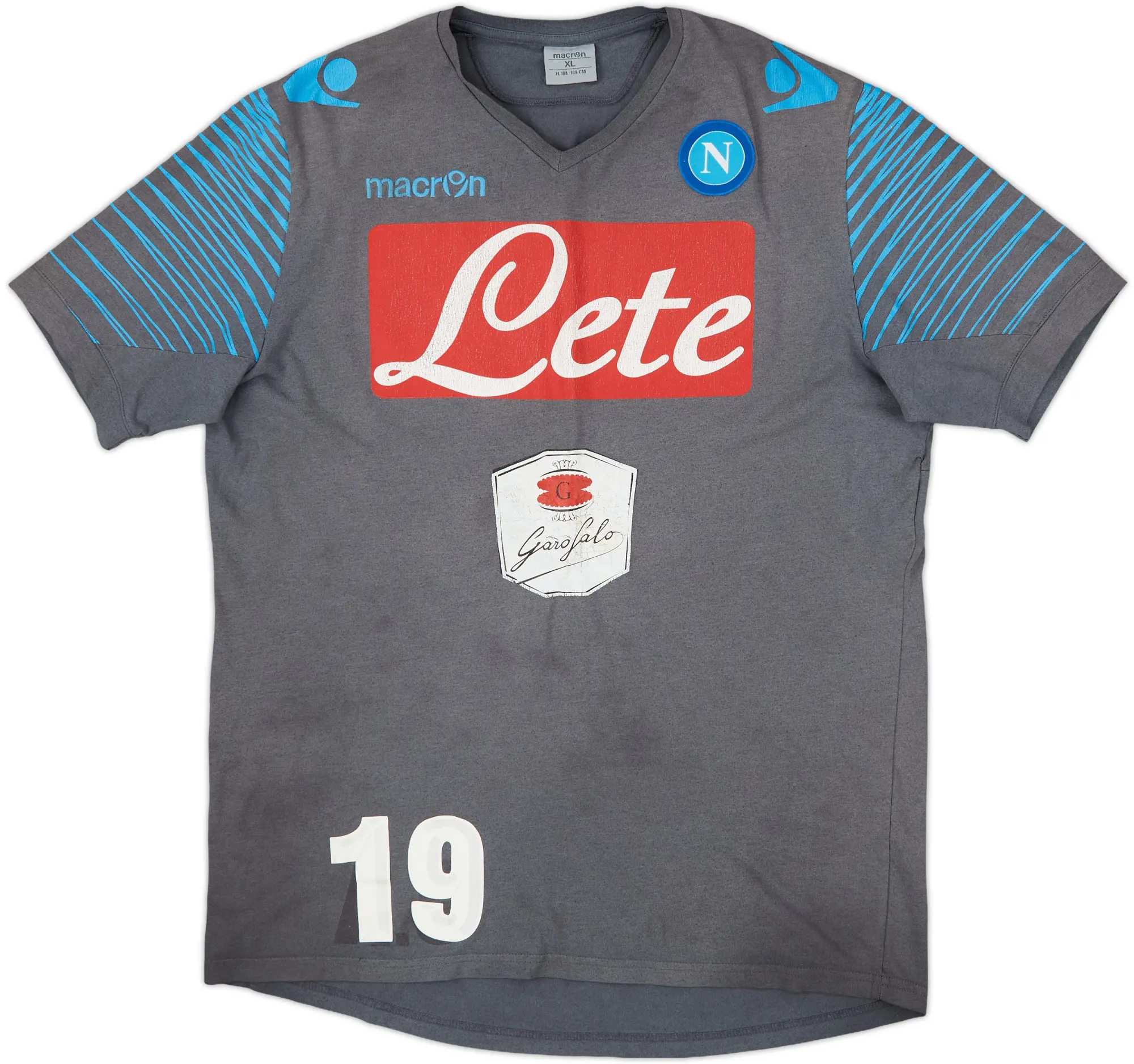 2014-15 Napoli Macron Player Issue Cotton Tee #19 - 5/10 - (XL)