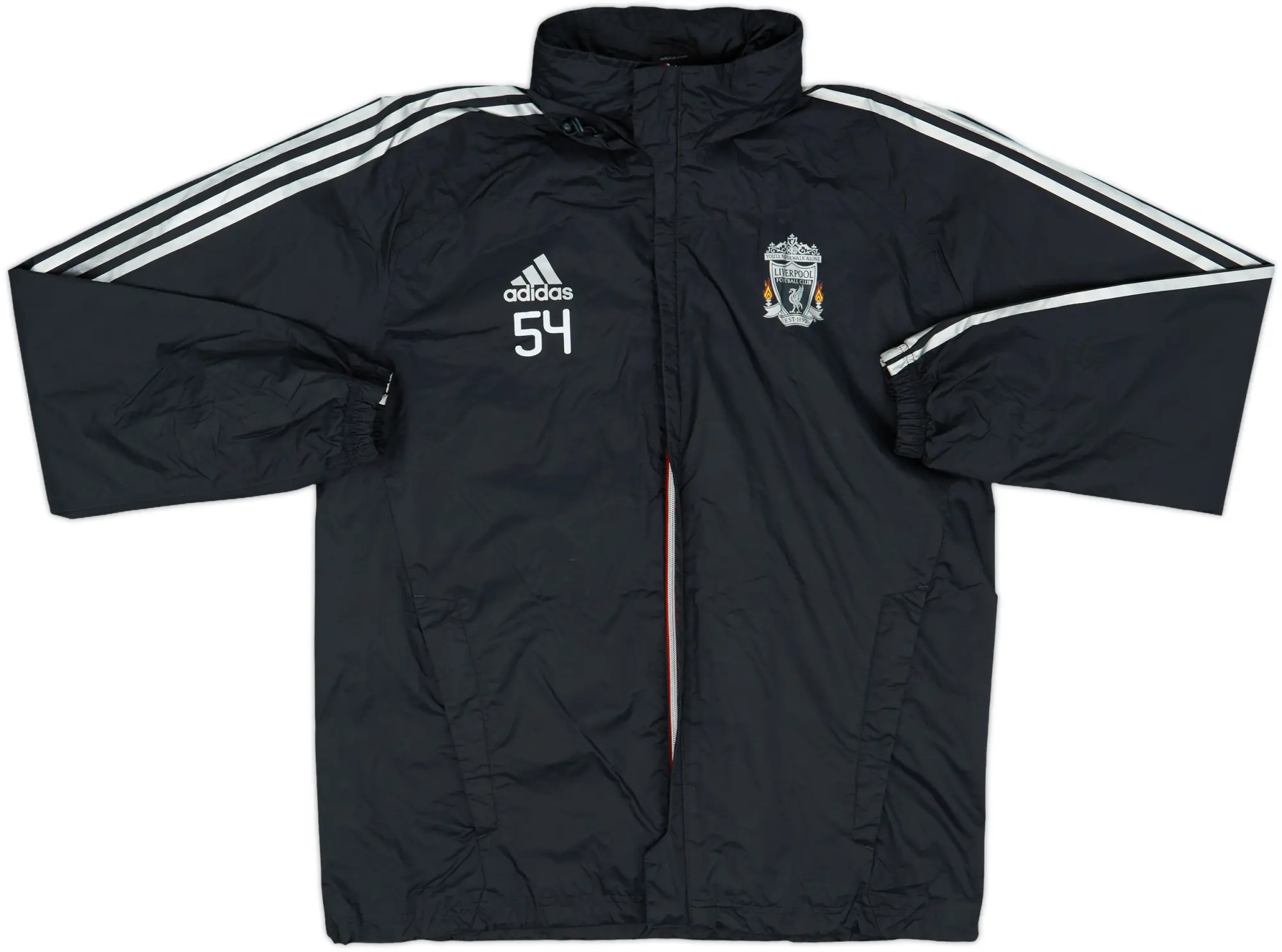 2011-12 Liverpool adidas Player Issue Hooded Rain Jacket #54 - 10/10 - (L/XL)
