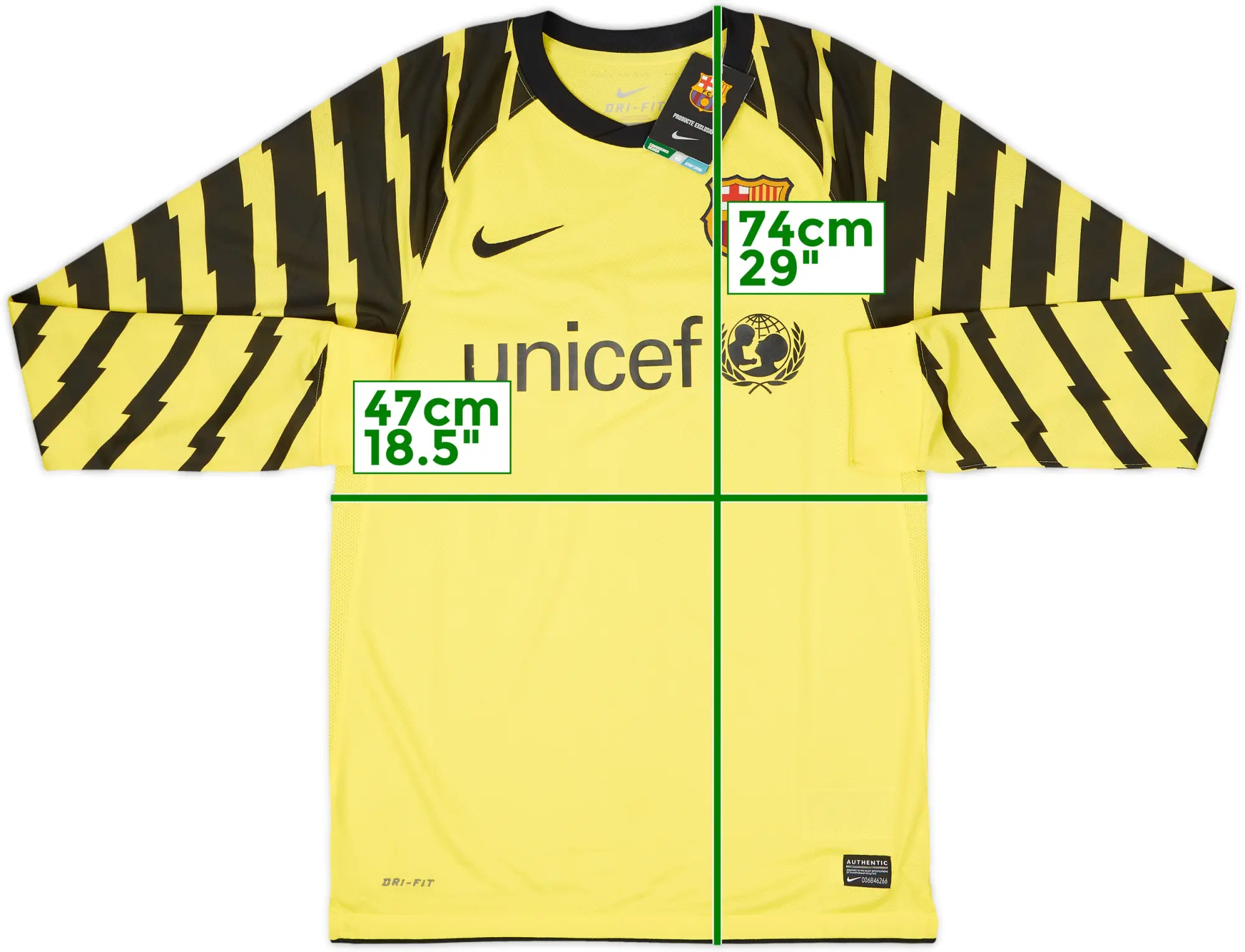 Nike Barcelona Mens LS Goalkeeper Home Shirt 2010/11
