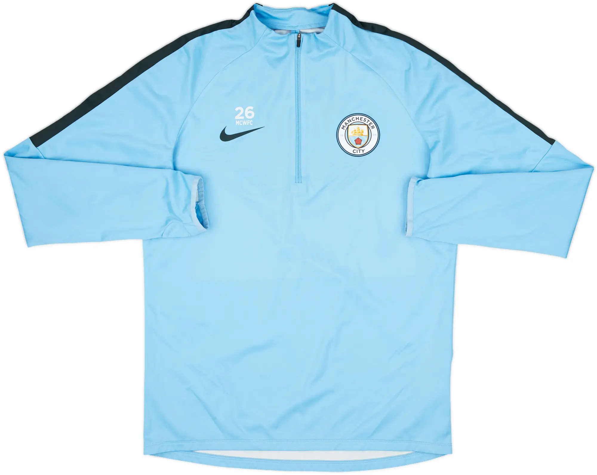 2017-18 Manchester City Women's Player Issue 1/4 Zip Sweat Top #26 - 9/10 - (Men's M)