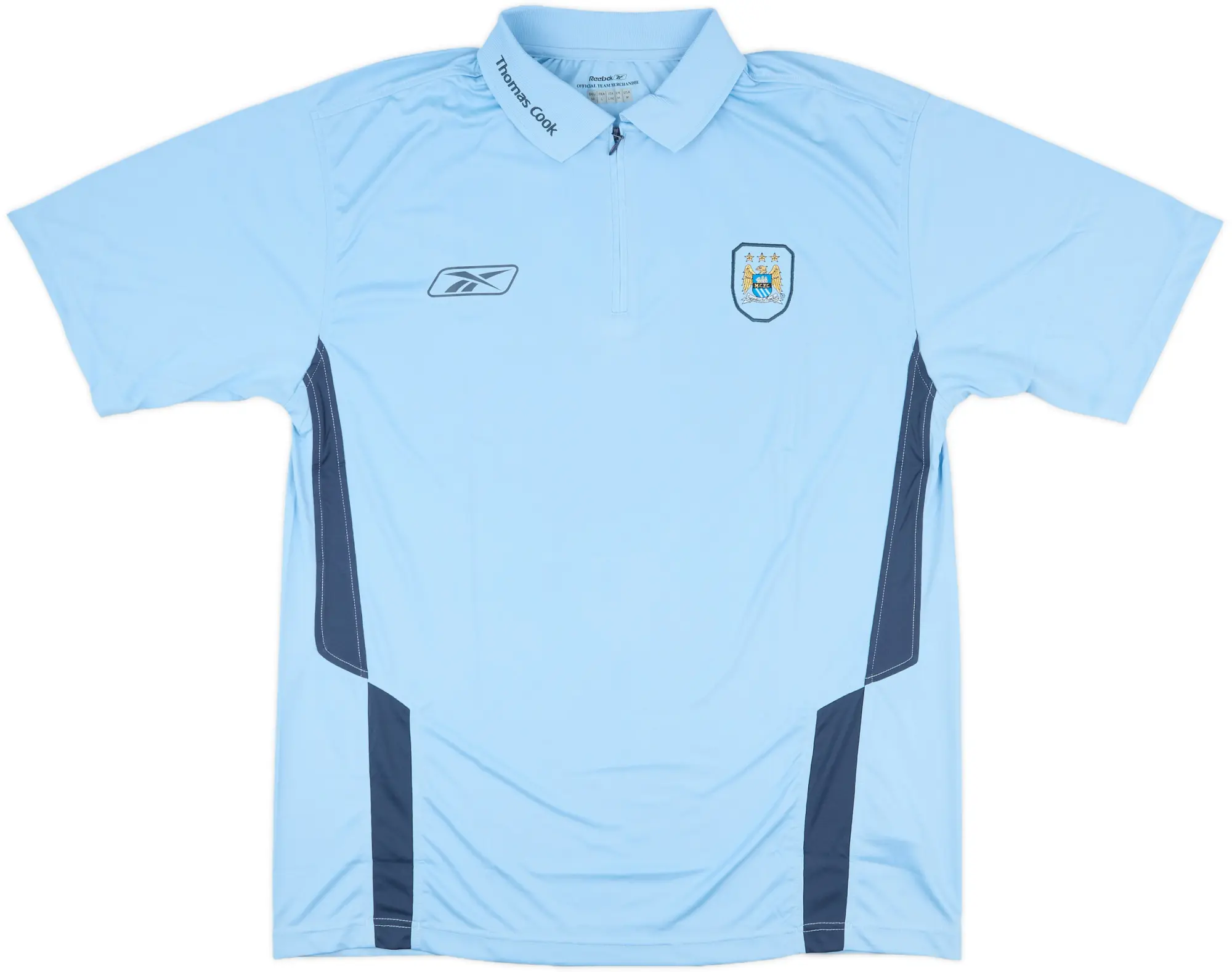 2004-05 Manchester City Reebok 1/4 Zip Polo Shirt (M)