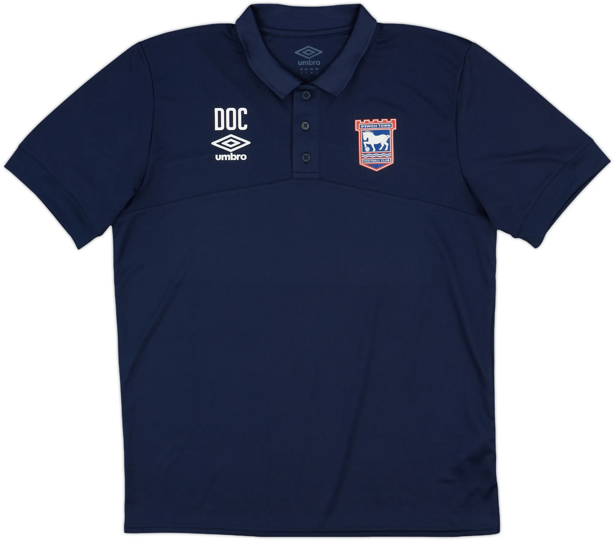 2019-20 Ipwich Staff Issue Umbro Polo Shirt 'DOC' - 9/10 - (L)