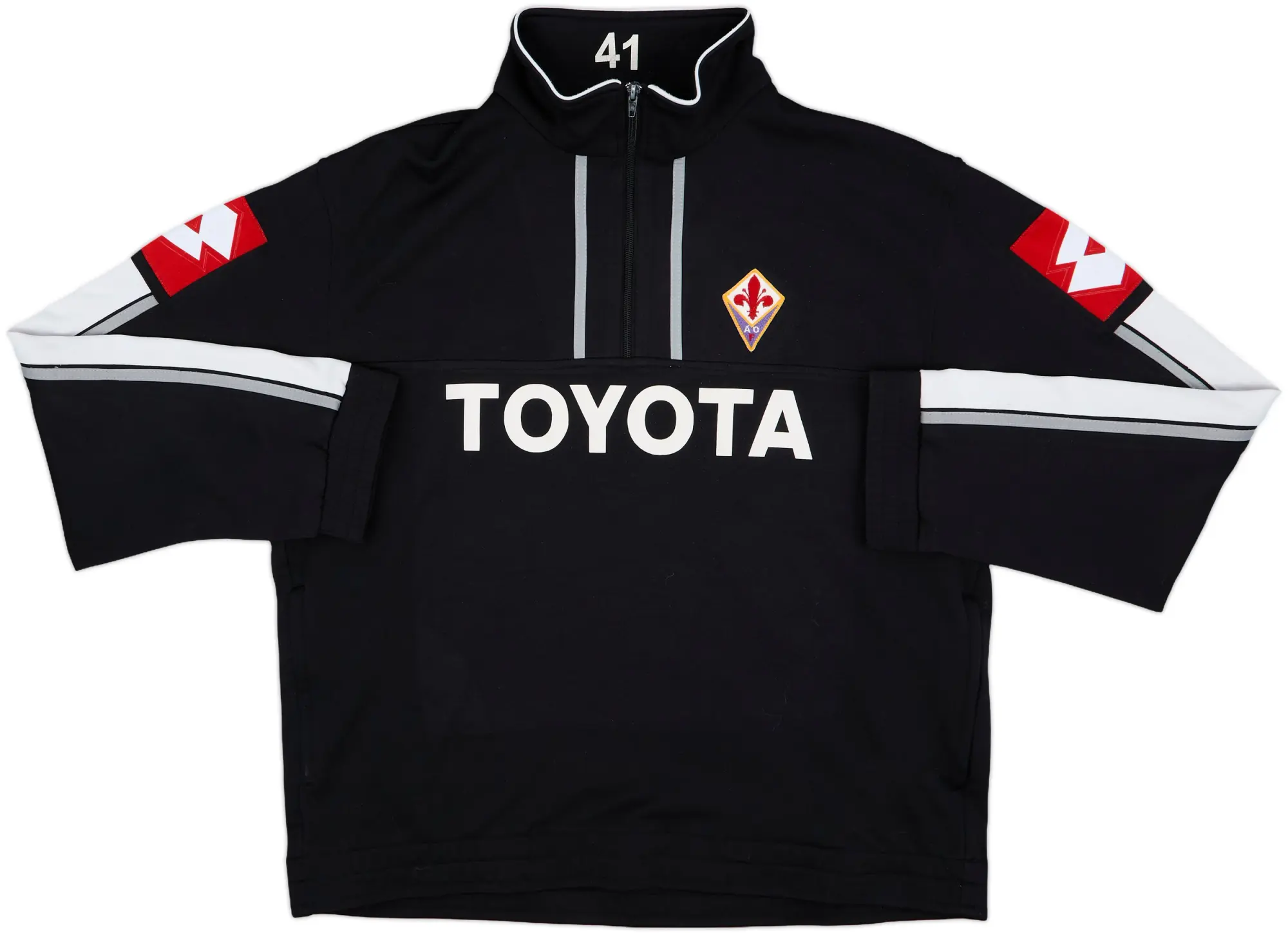 2007-09 Fiorentina Lotto Player Issue 1/4 Zip Drill Top #41 - 8/10 - (XXL)