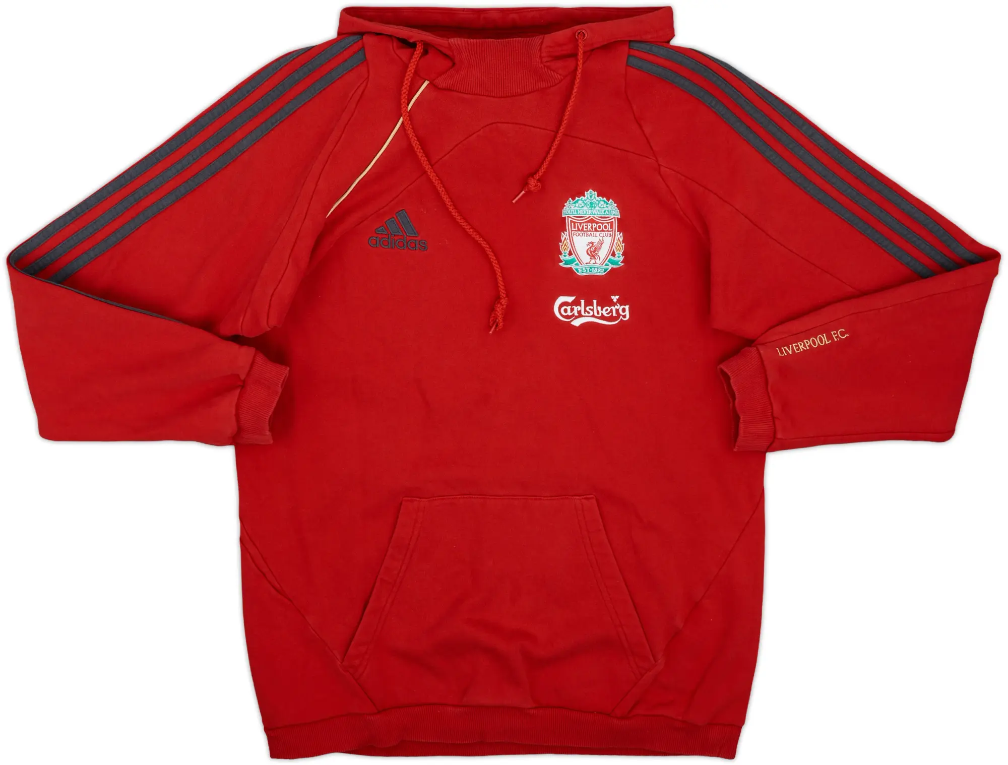 2009-10 Liverpool adidas Hooded Sweat Top - 8/10 - (M)