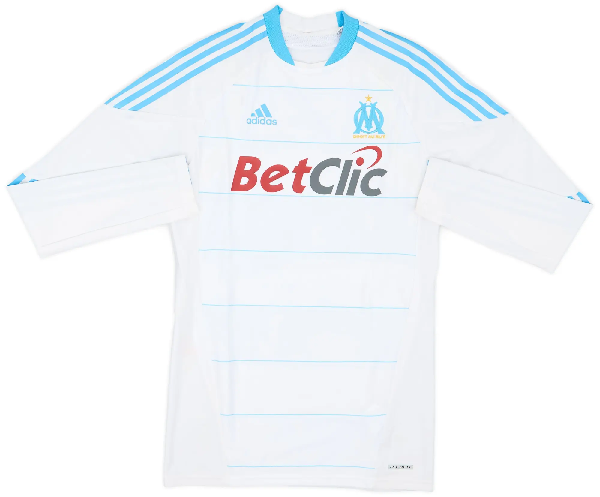 2010-11 Olympique Marseille Player Issue TechFit Home L/S Shirt - 5/10 - (XL)