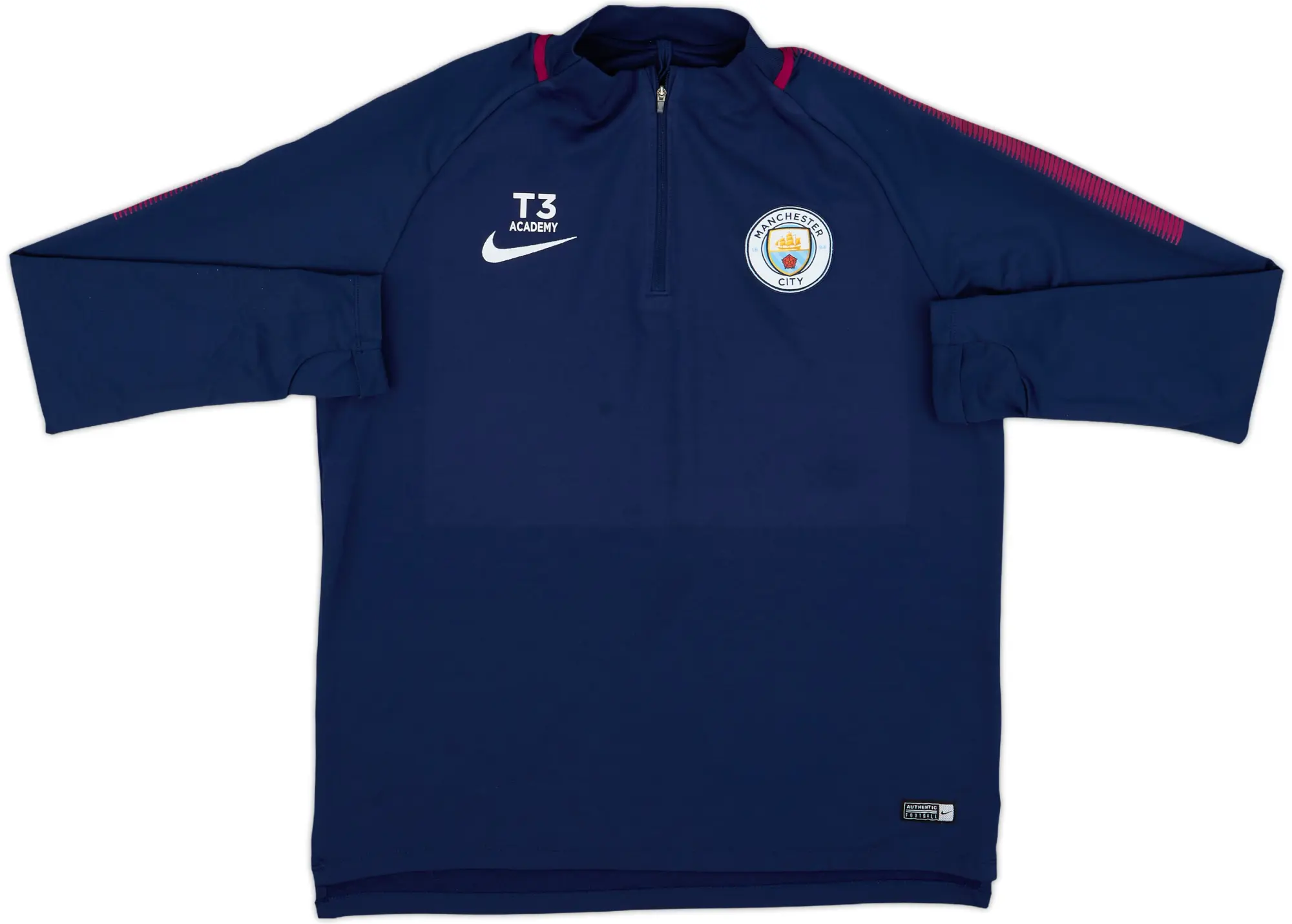 2017-18 Manchester City 1/4 Zip Drill Top - 8/10 - (L)