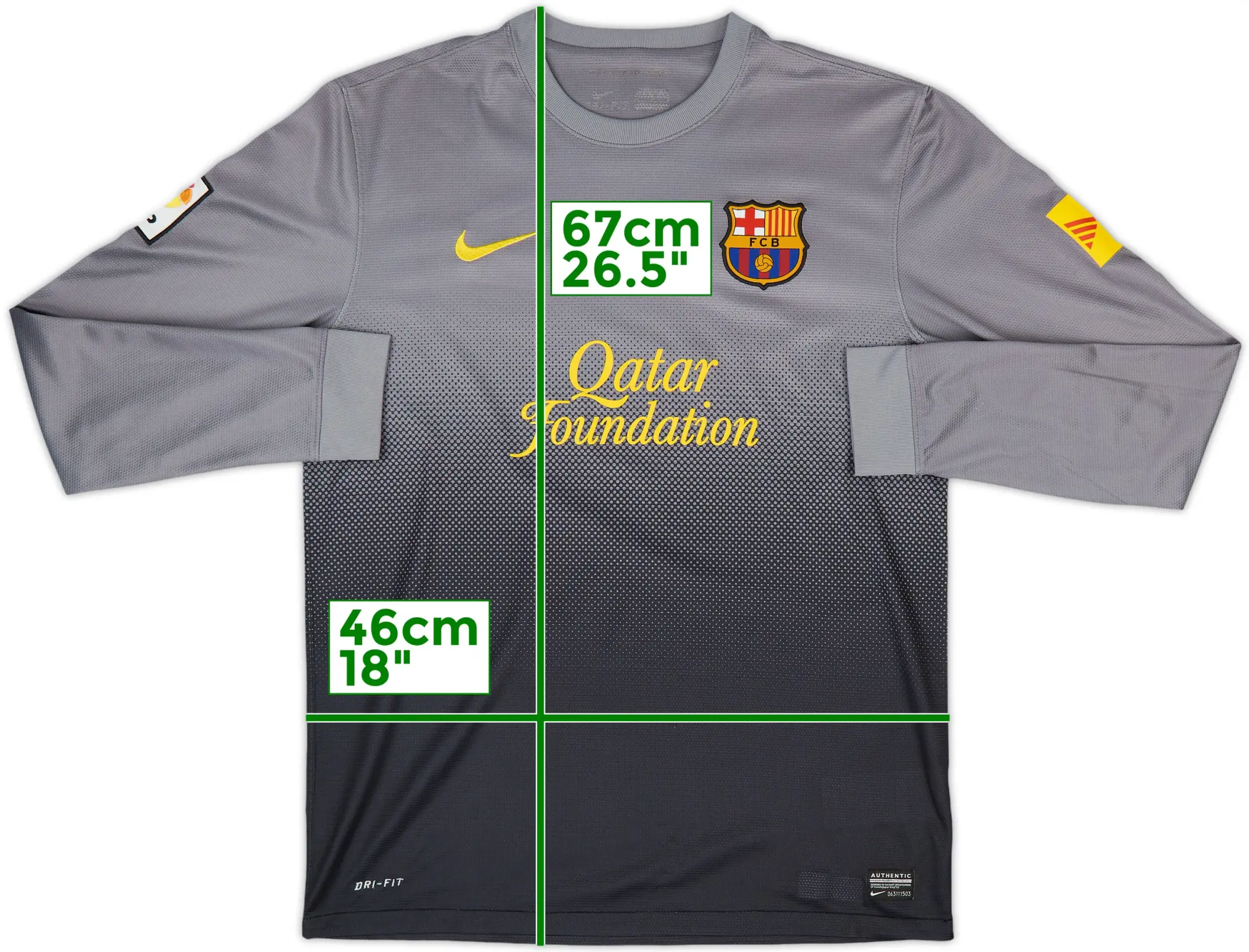 Nike Barcelona Mens LS Goalkeeper Home Shirt 2012/13