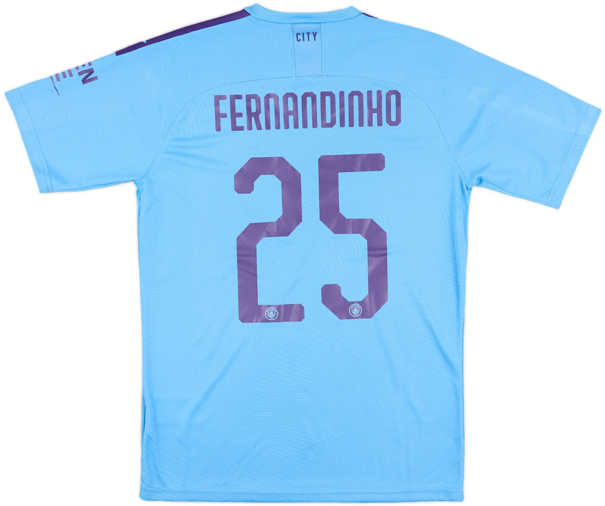 2019-20 Manchester City Match Issue Carabao Cup Home Shirt Fernandinho #25