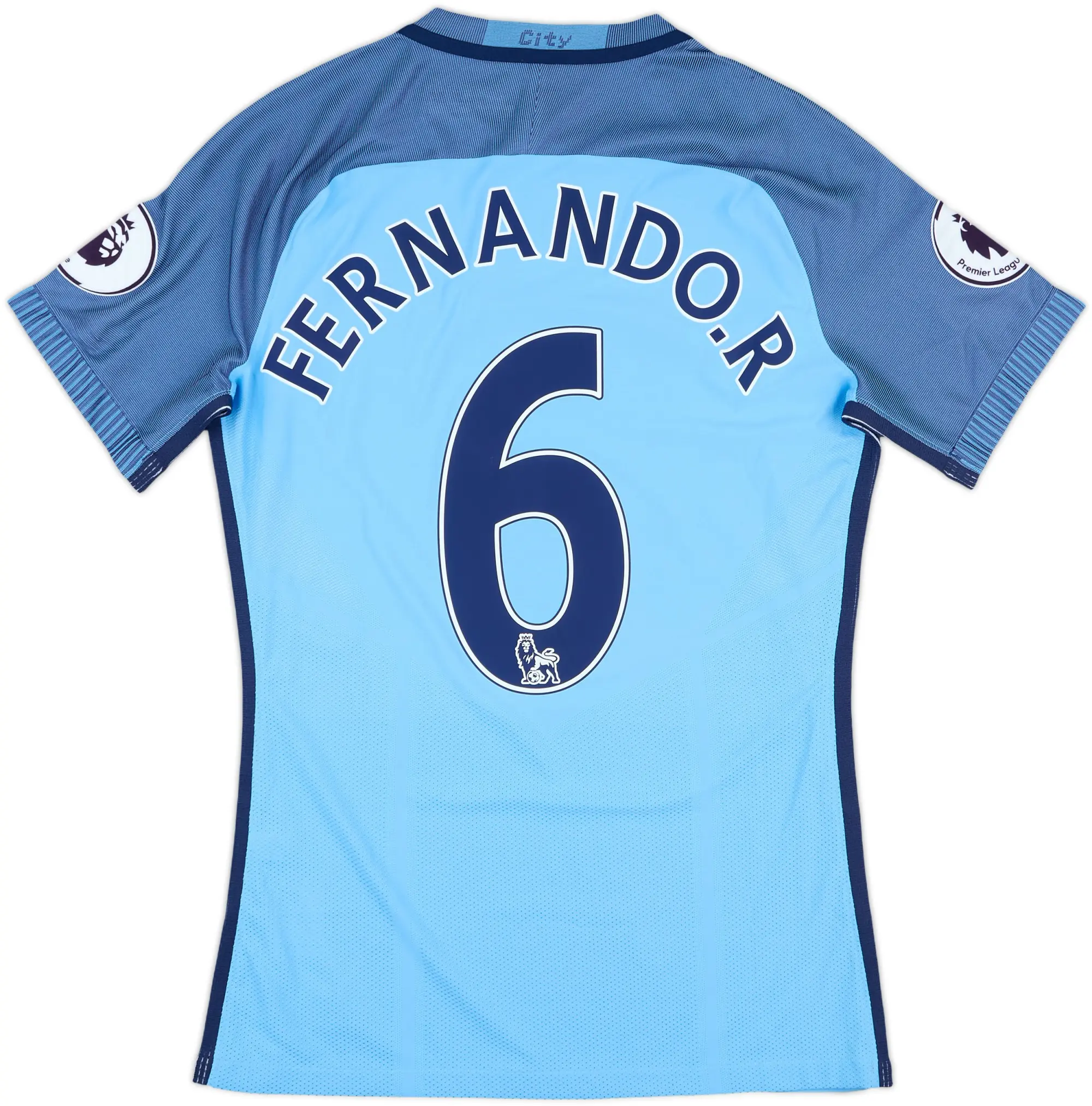 2016-17 Manchester City Match Issue Home Shirt Fernando.R #6