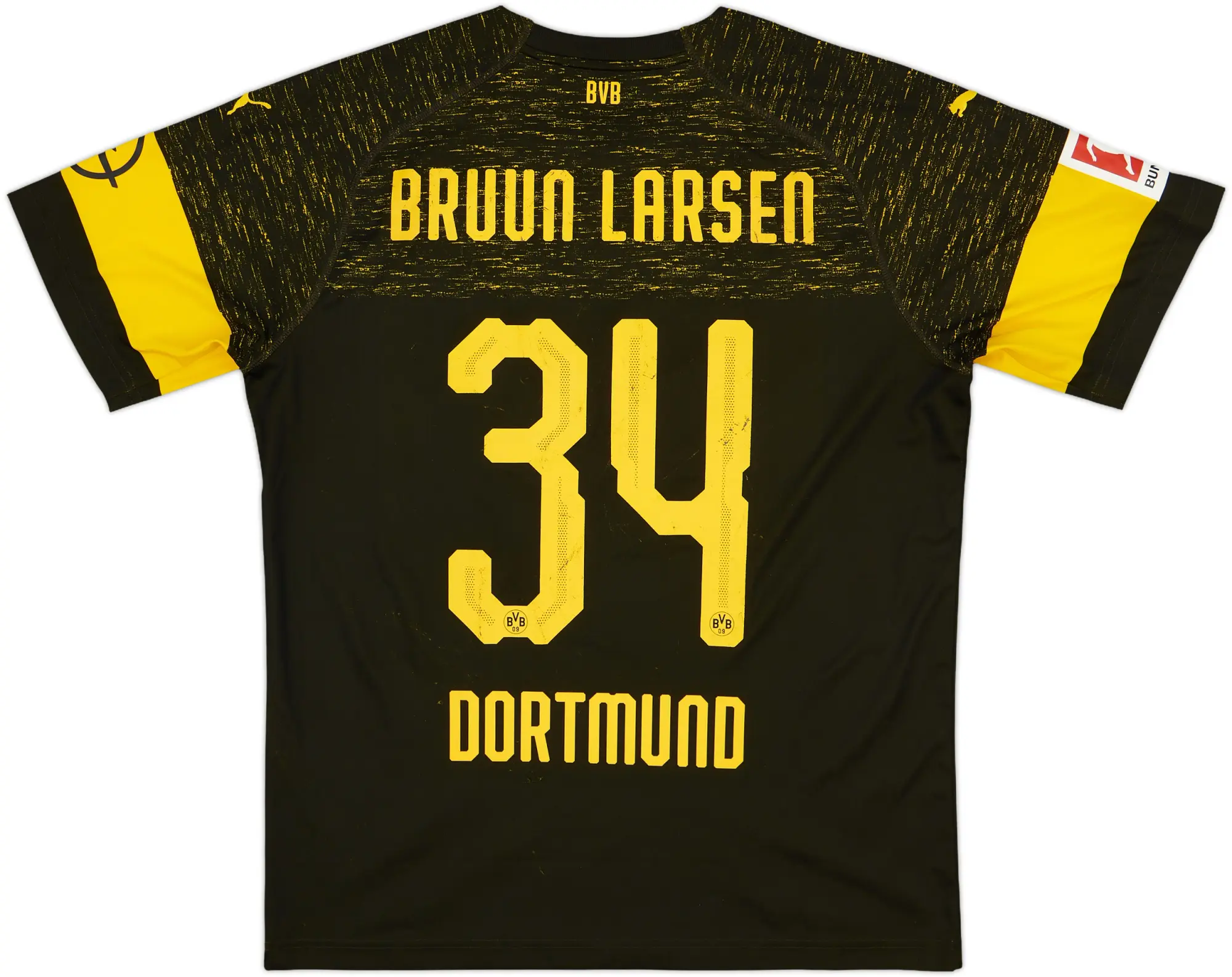 2018-19 Borussia Dortmund Away Shirt Bruun Larsen #34 - 6/10 - (L)