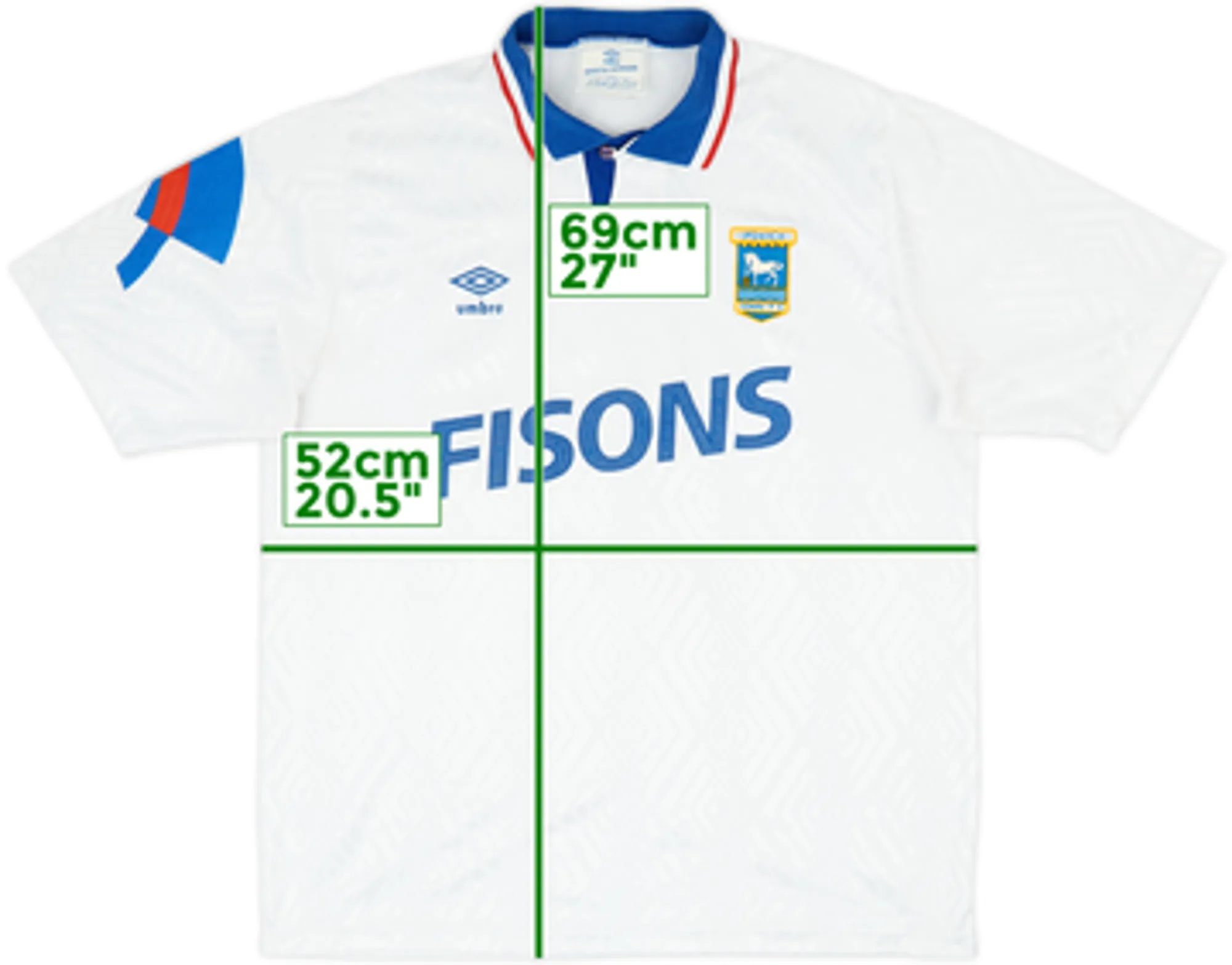 Umbro Ipswich Town Mens SS Away Shirt 1991/92
