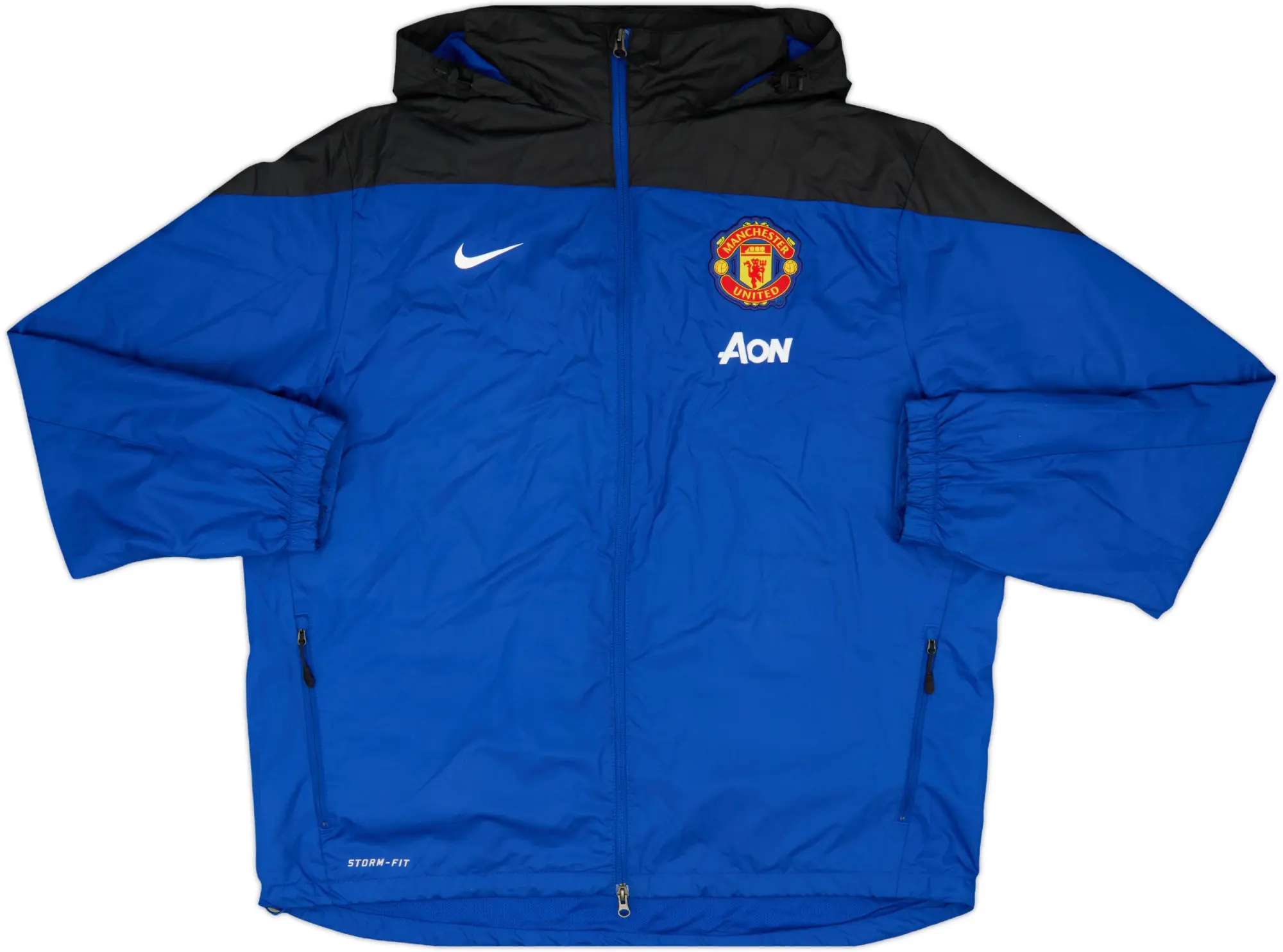 2013-14 Manchester United Nike Hooded Rain Jacket - 9/10 - (XXL)