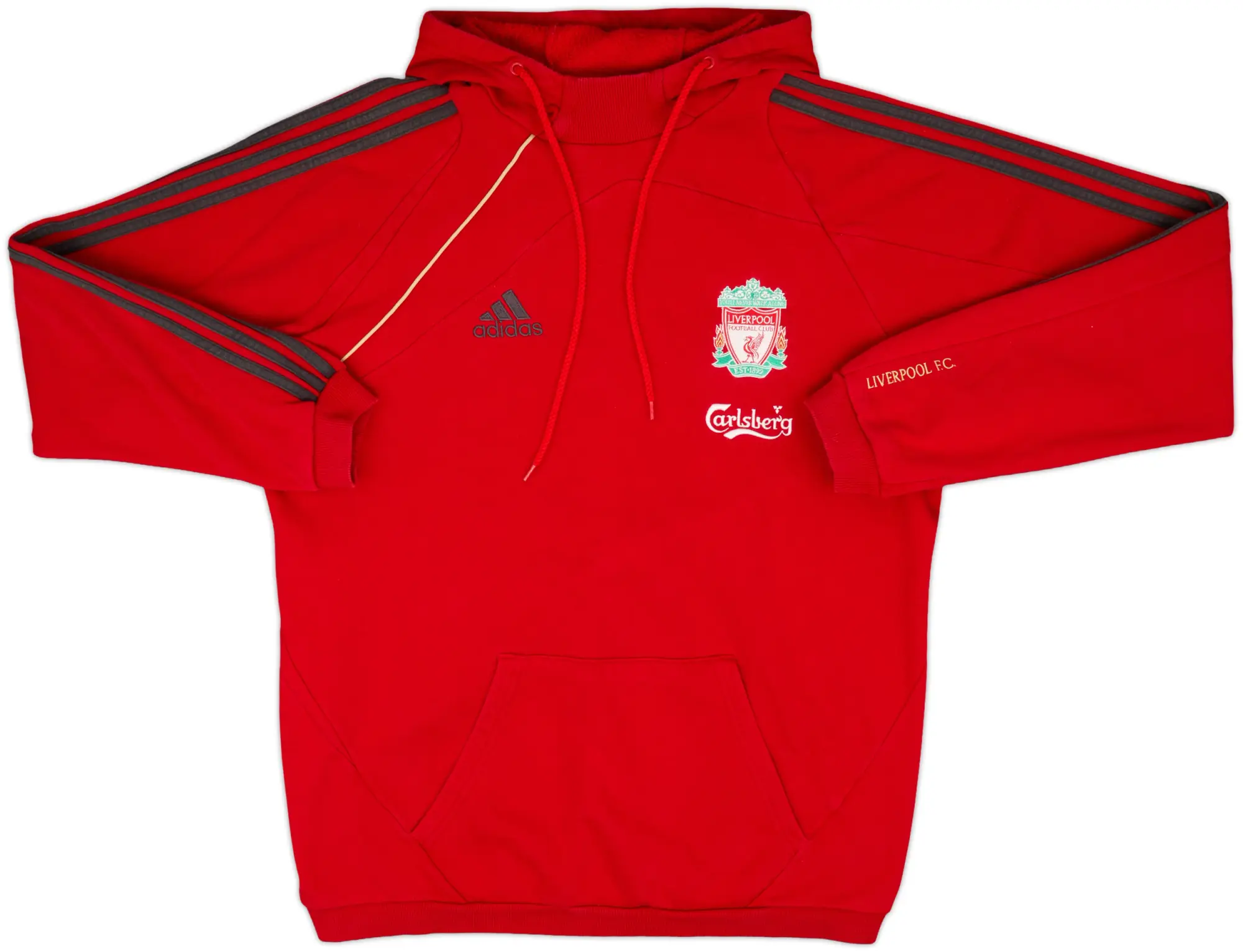 2009-10 Liverpool adidas Hooded Sweat Top - 7/10 - (M/L)