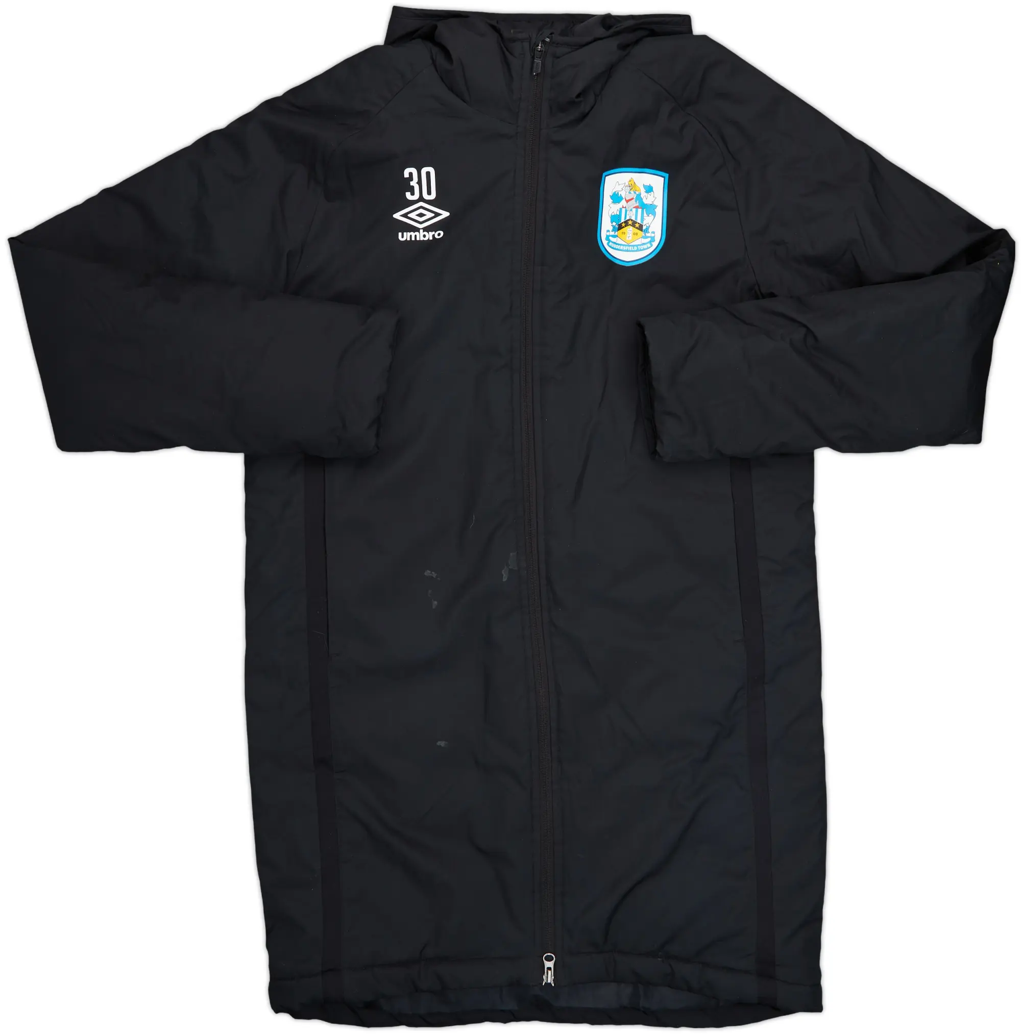2020-21 Huddersfield Umbro Player Issue Hooded Padded Bench Coat #30 - 6/10 - (M)