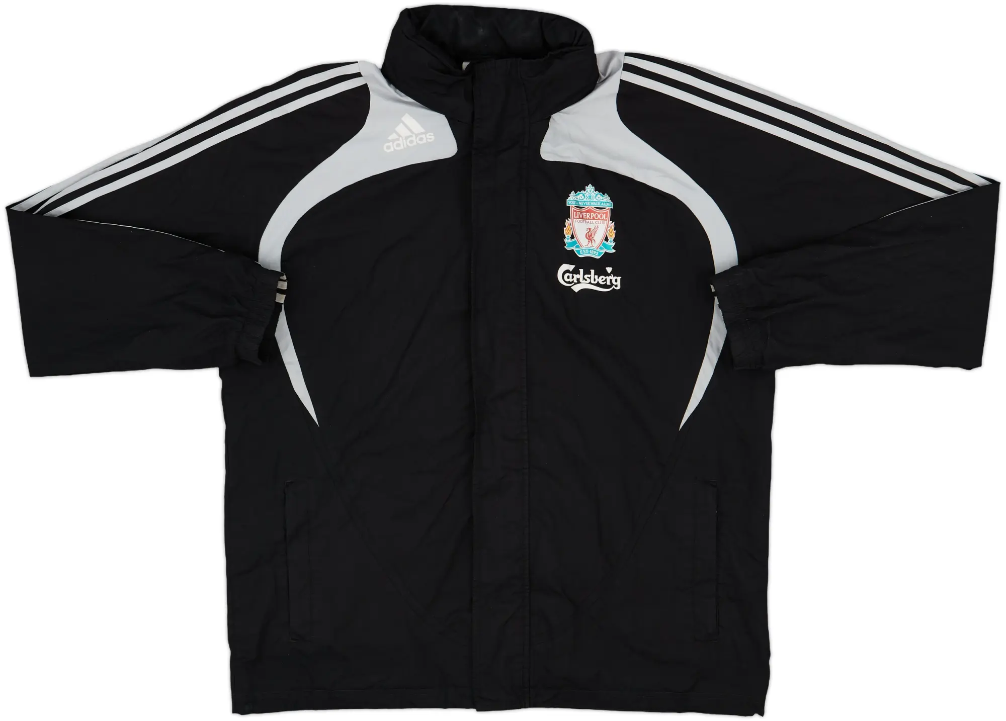 2008-09 Liverpool adidas Hooded Track Jacket - 8/10 - (L)