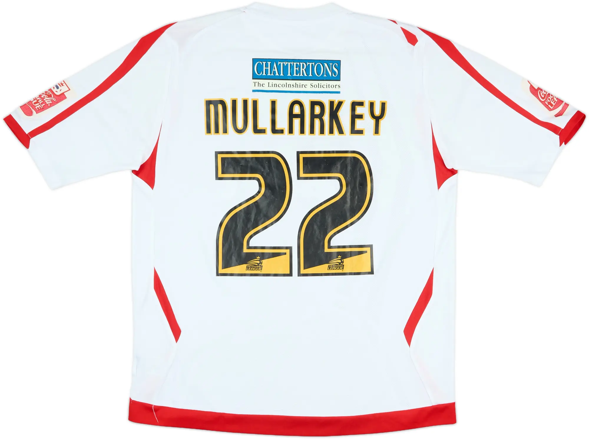 2008-09 Lincoln City Match Issue Away Shirt Mullarkey #22