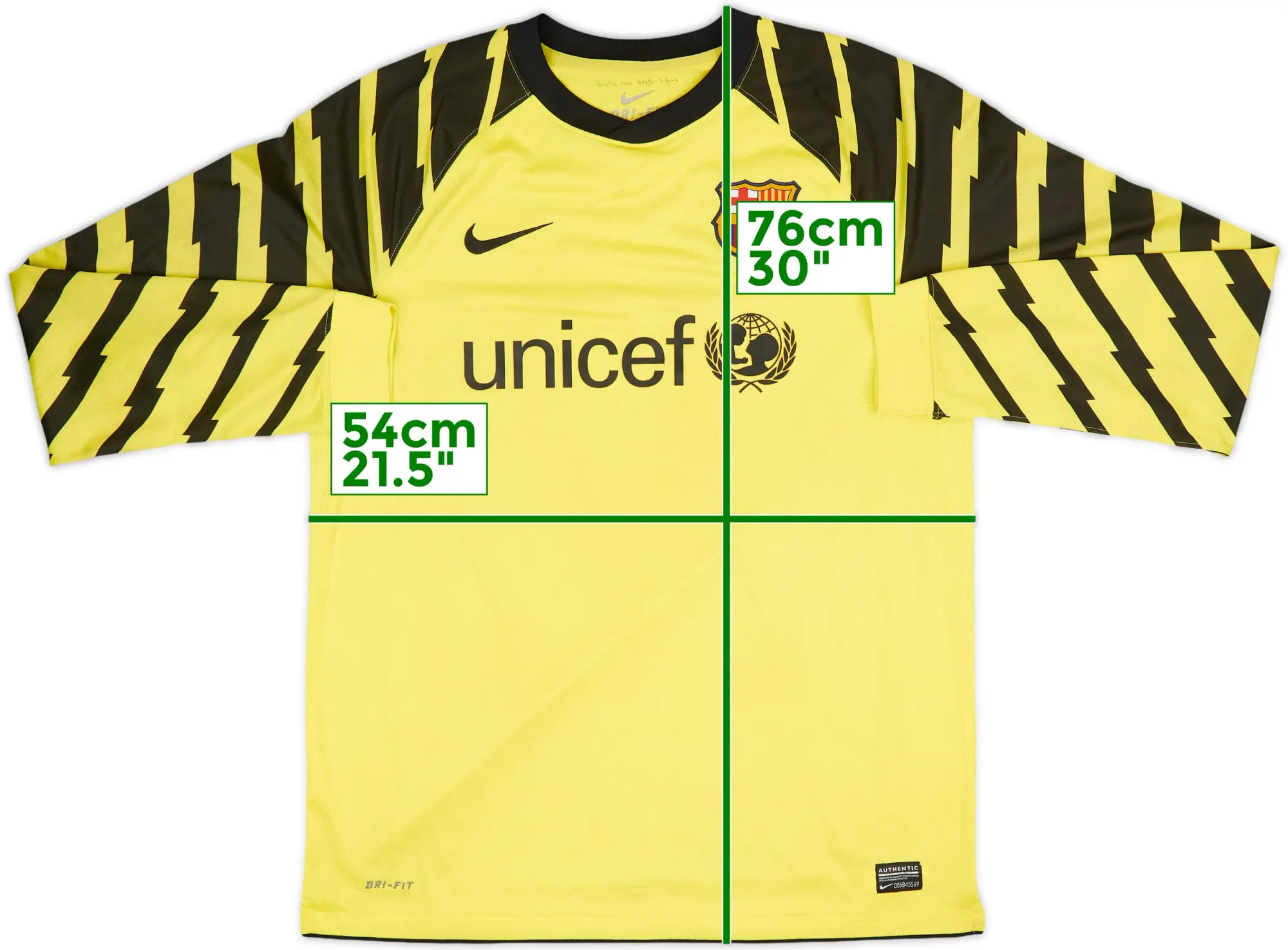 Nike Barcelona Mens LS Goalkeeper Home Shirt 2010/11