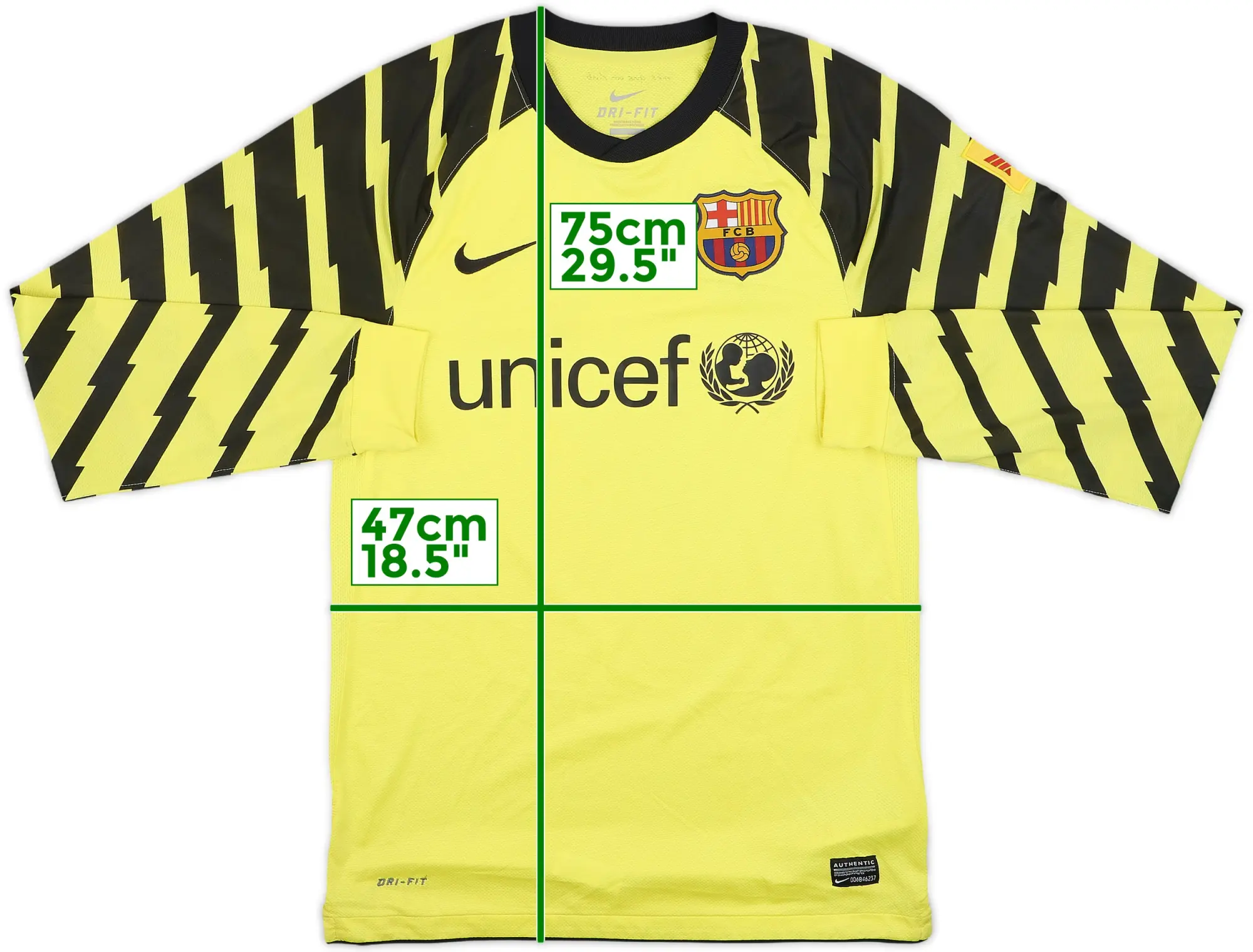 Nike Barcelona Mens LS Goalkeeper Home Shirt 2010/11