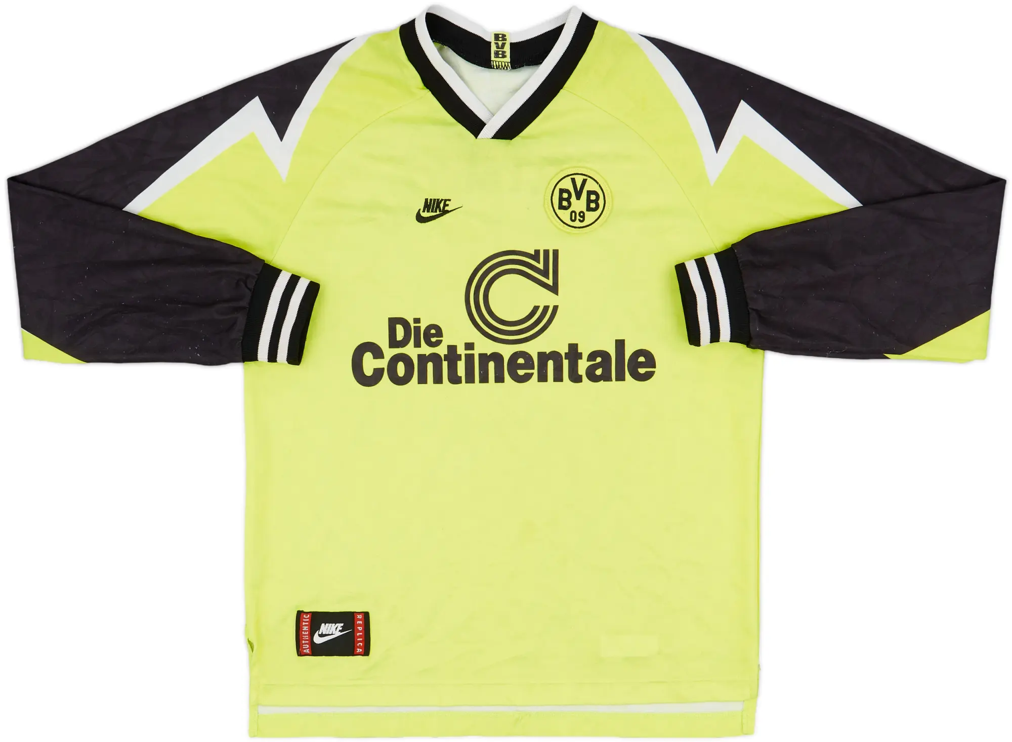 1995-96 Borussia Dortmund Home L/S Shirt - 7/10 - (XL.Boys)
