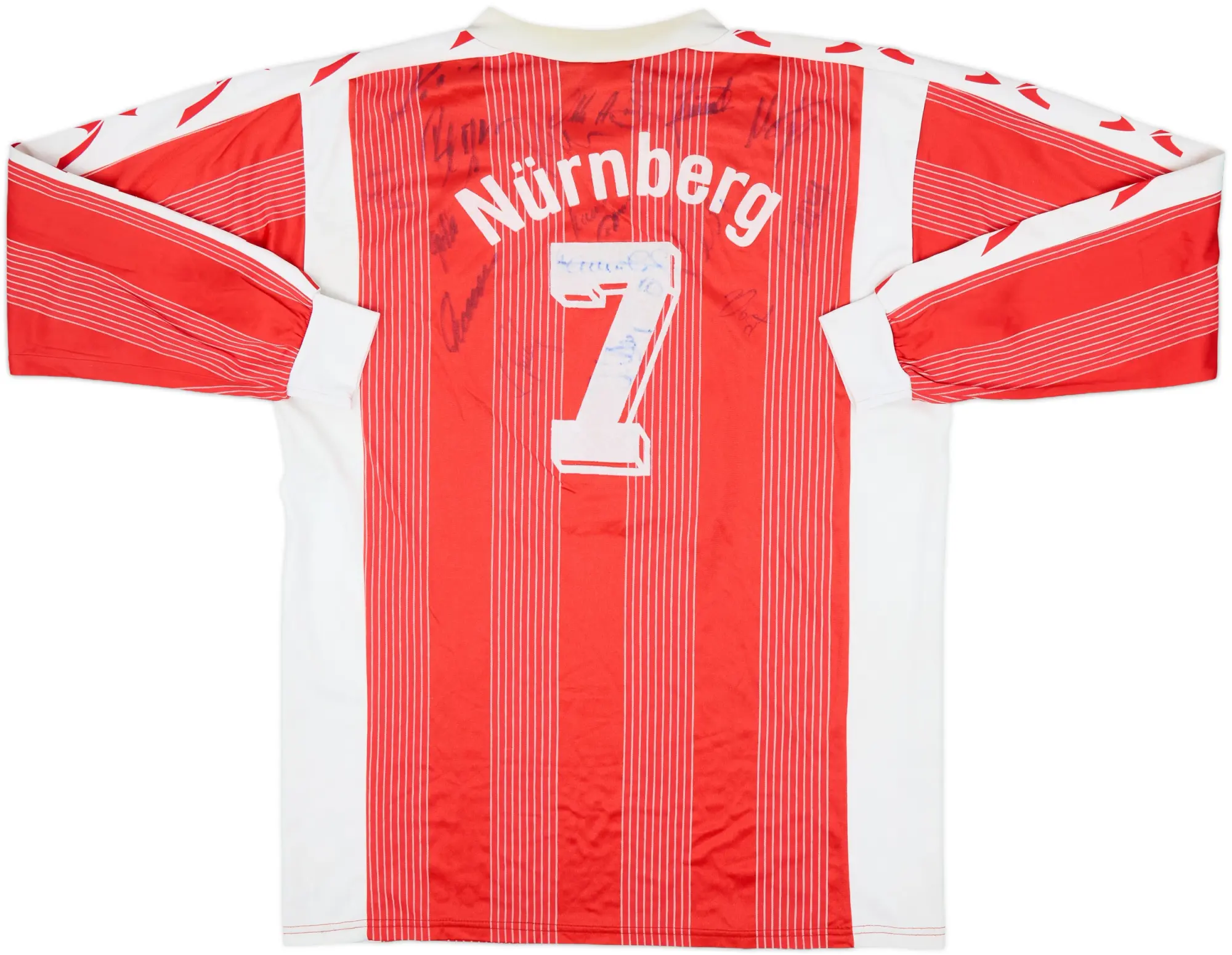 1993-94 Nurnberg Match Issue Squad Signed Home L/S Shirt #7