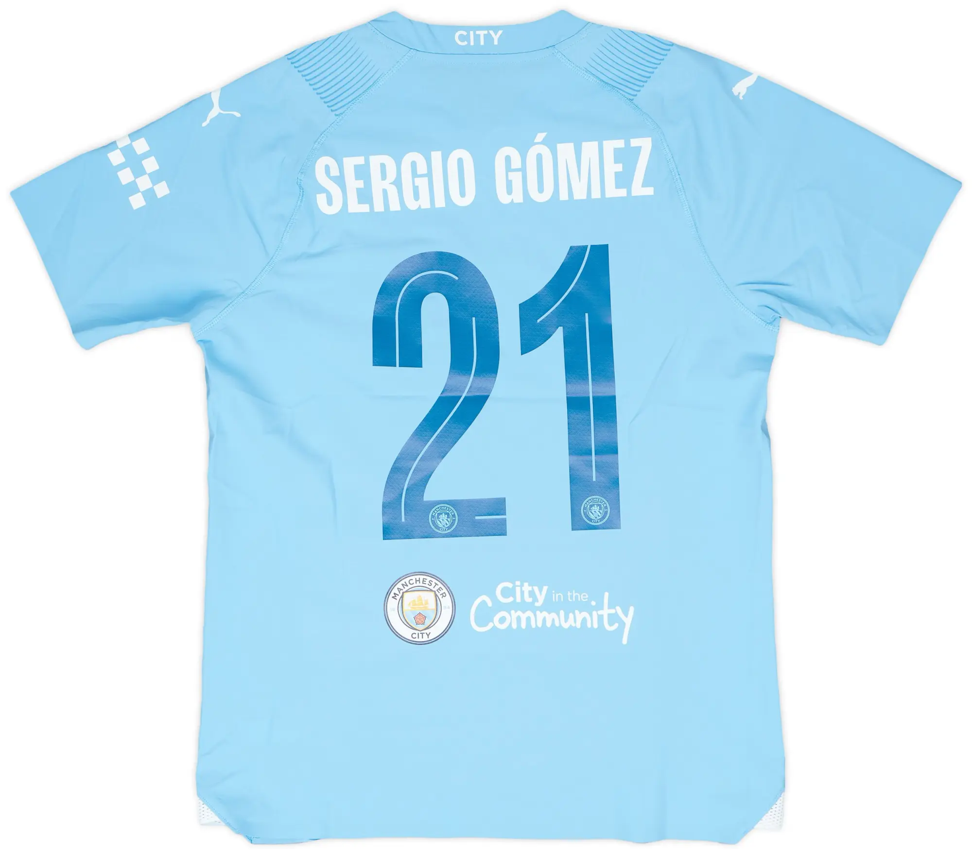 2023-24 Manchester City Match Issue FA Cup Final Home Shirt Sergio Gomez #21