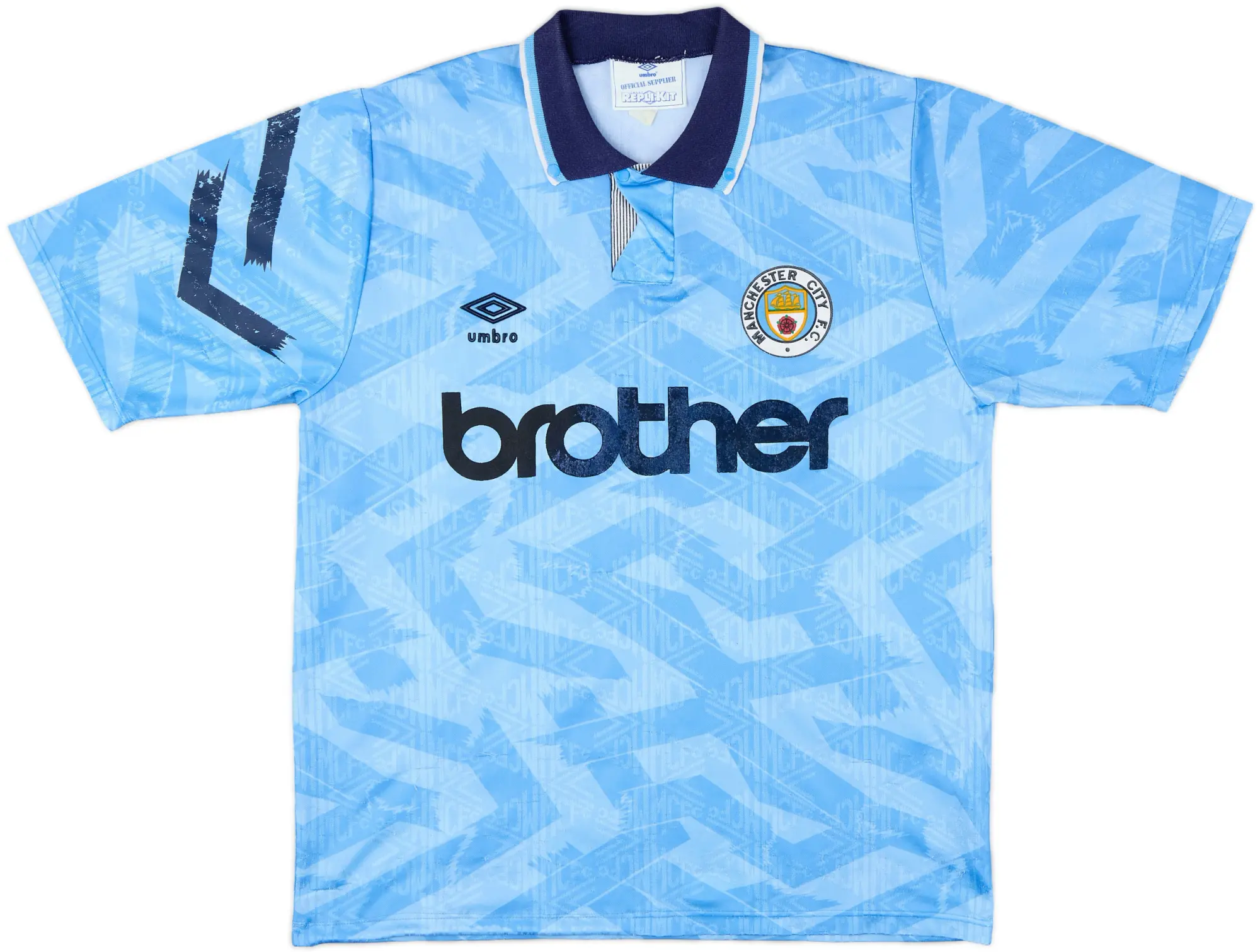 1991-93 Manchester City Home Shirt - 6/10 - (L)
