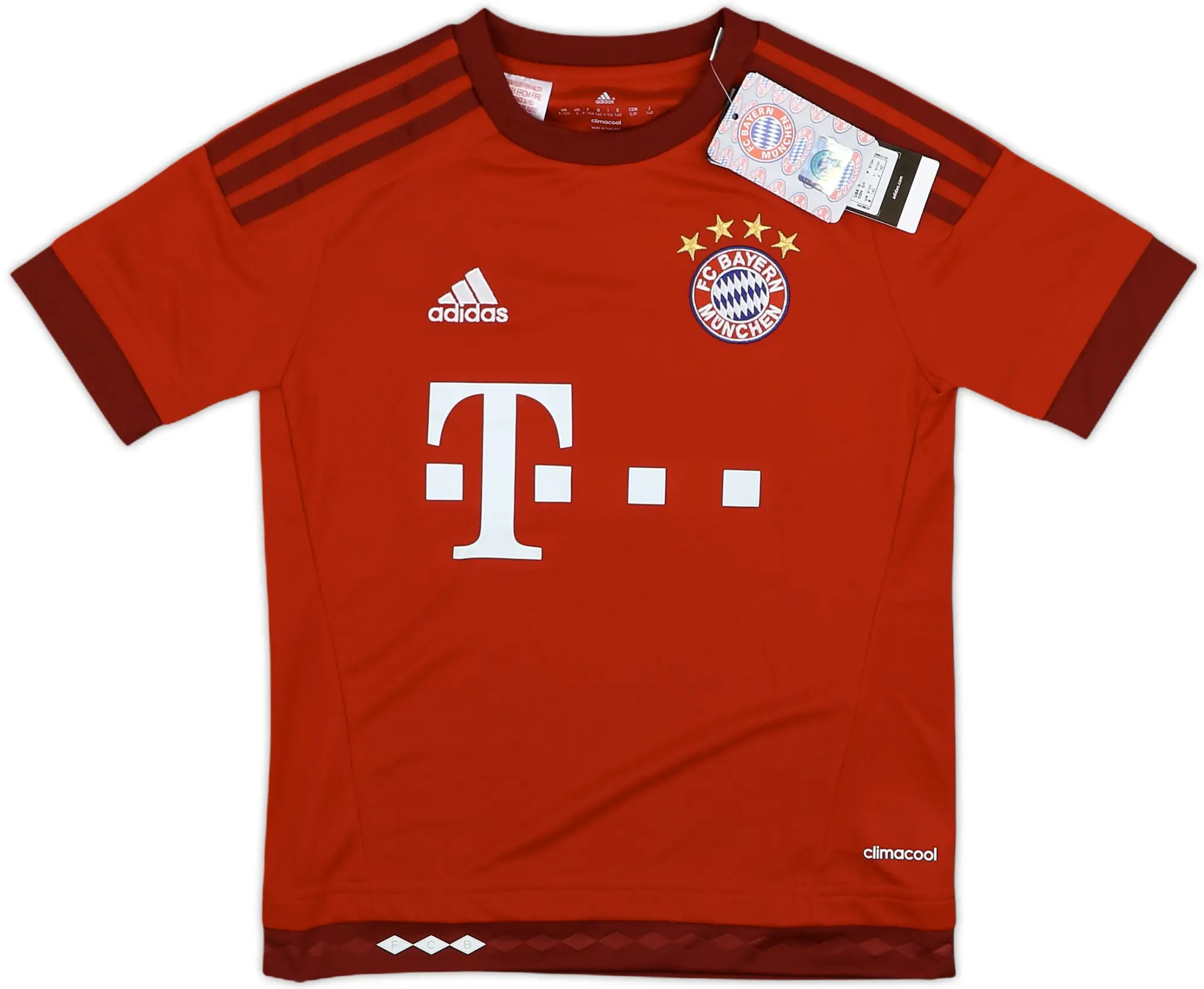 adidas Bayern Munich Boys SS Home Shirt 2015/16