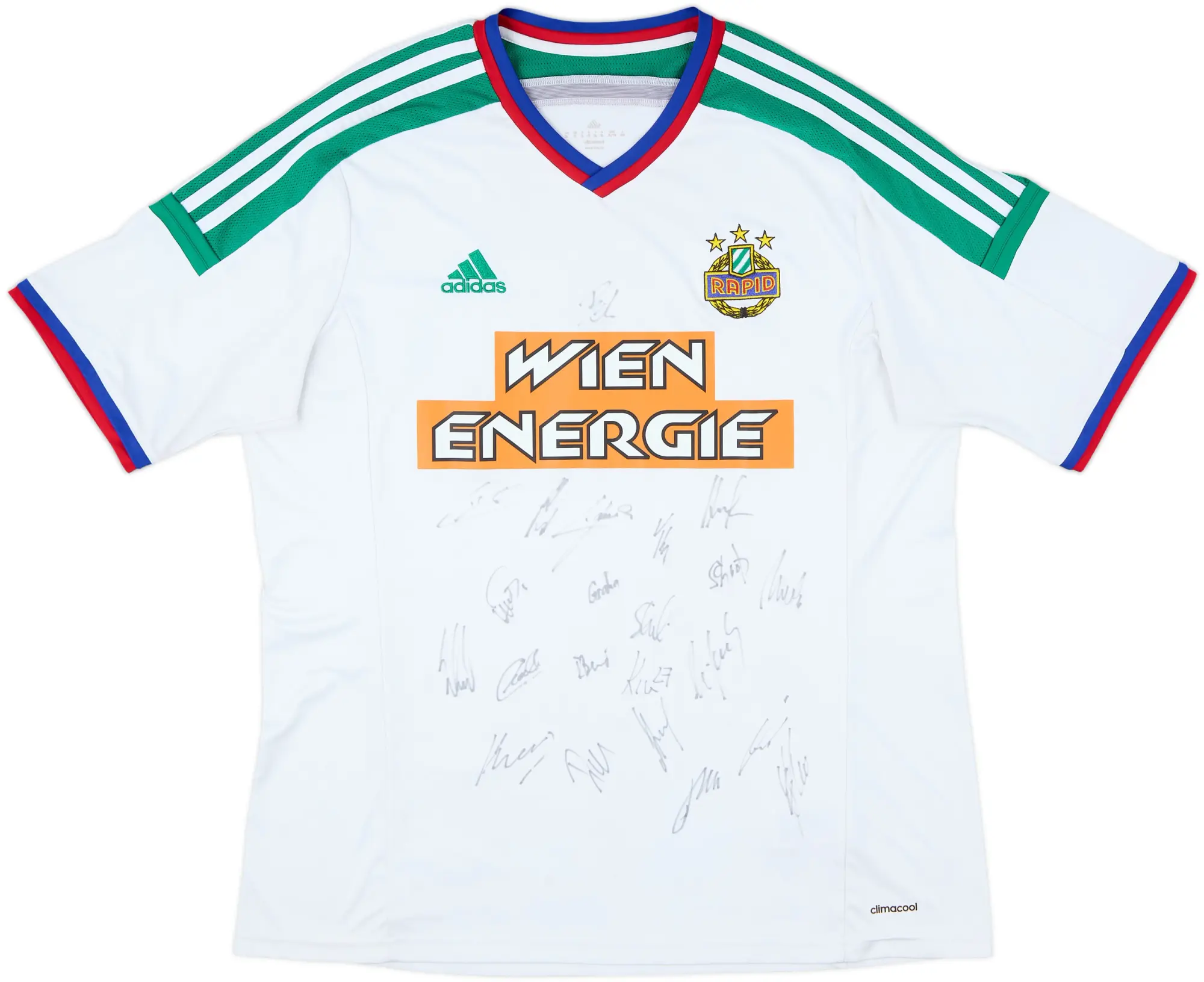 2014-16 Rapid Vienna Squad Signed Away Shirt - 7/10 - (XL)